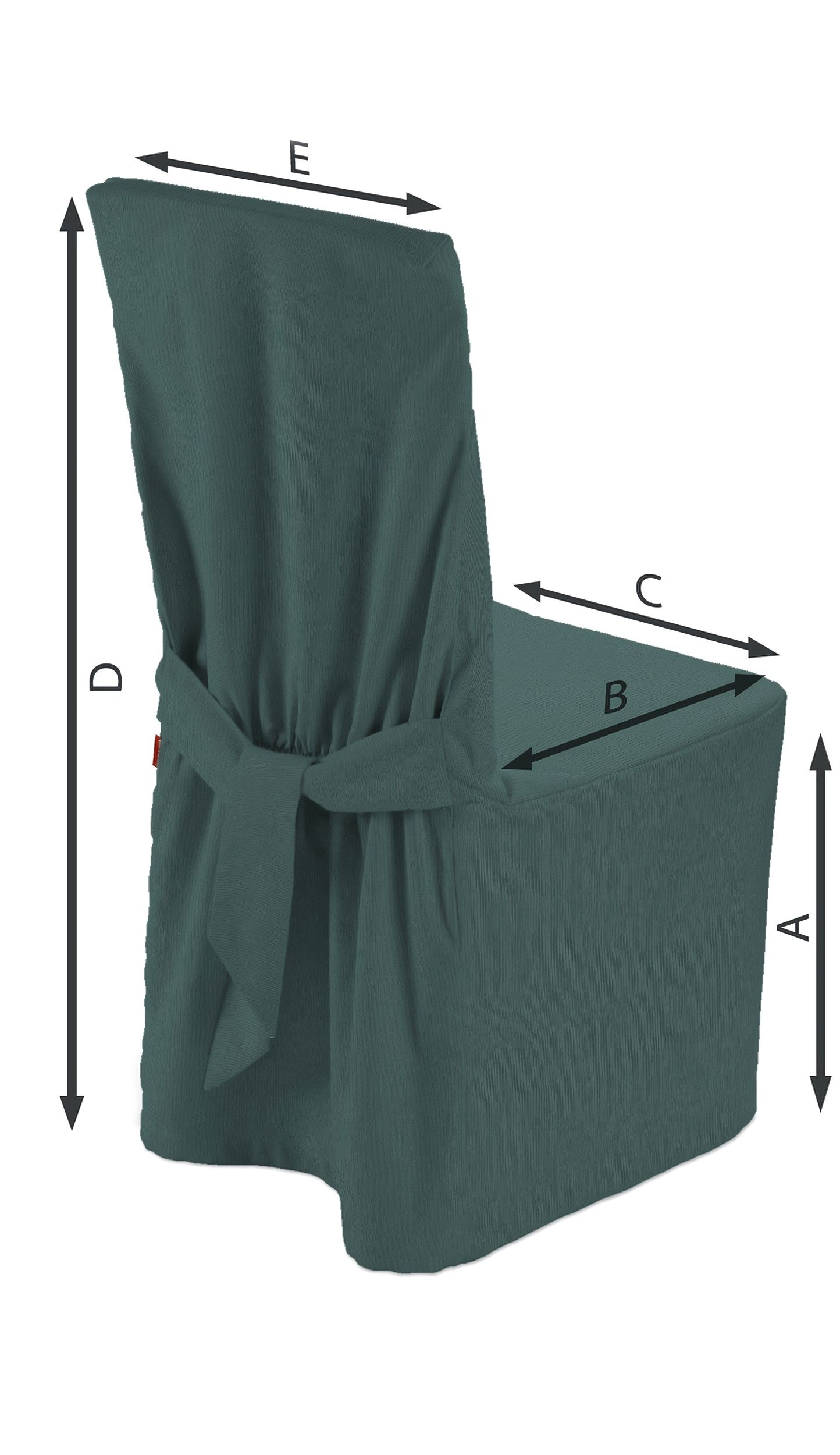 Chair cover colour green fabric semi-sheer, structured (hover)