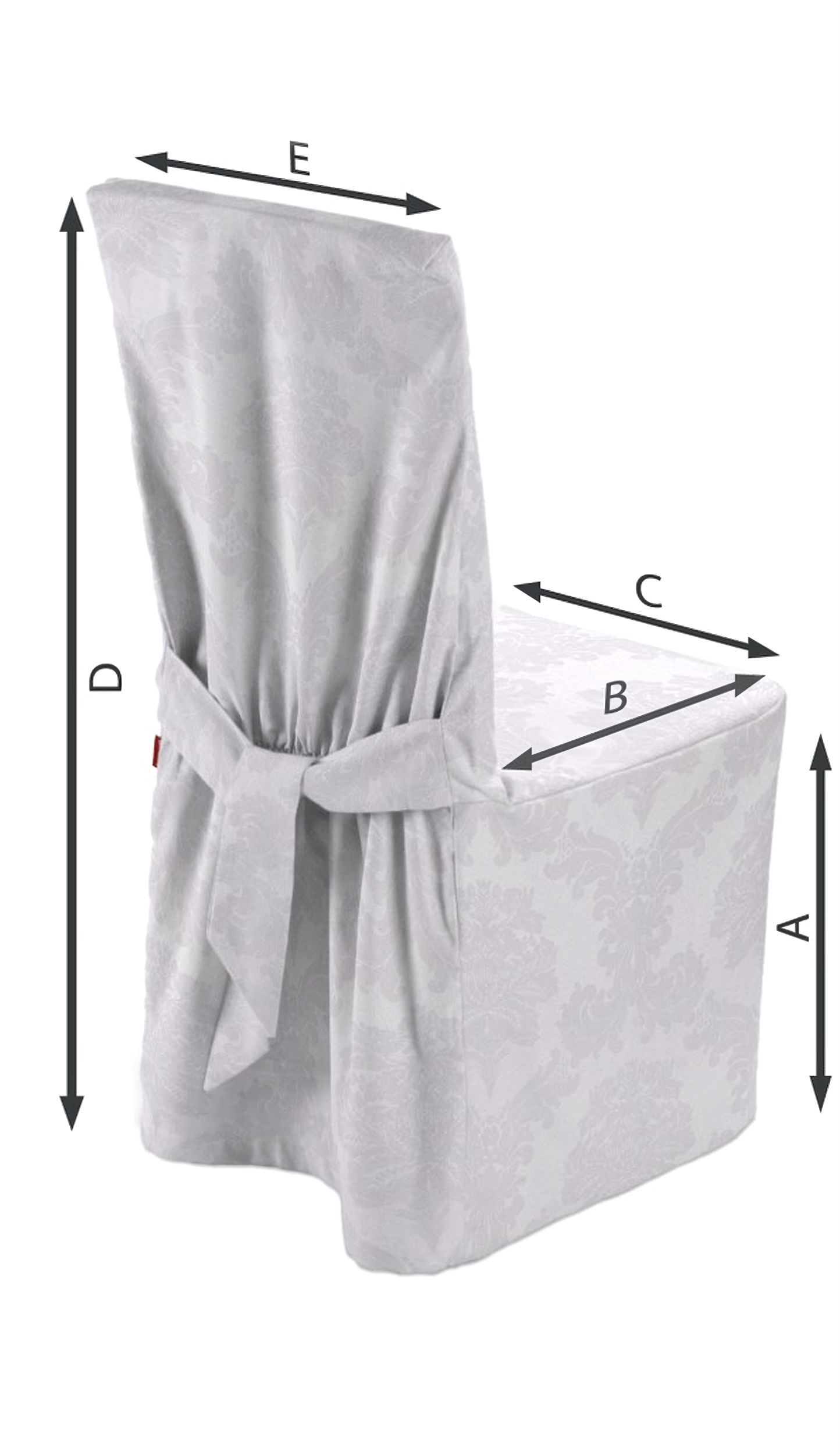 Chair cover colour white fabric gloss, structured, patterned (hover)