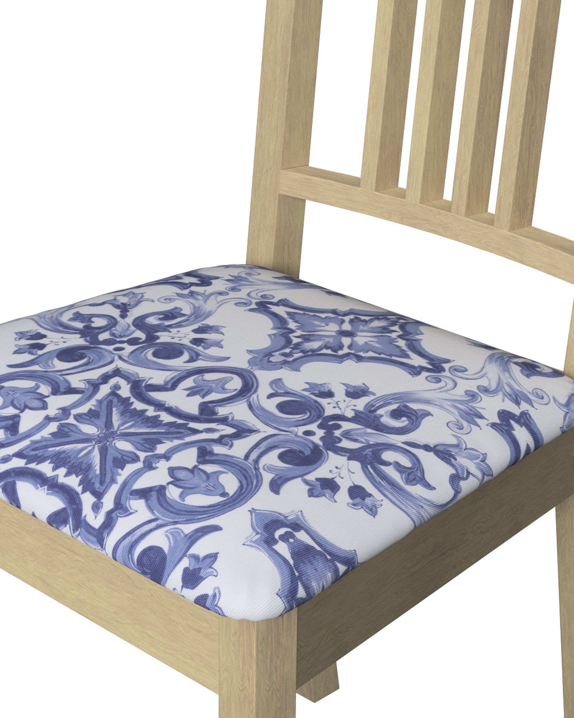 Börje chair seat pad cover colour blue fabric patterned (hover)