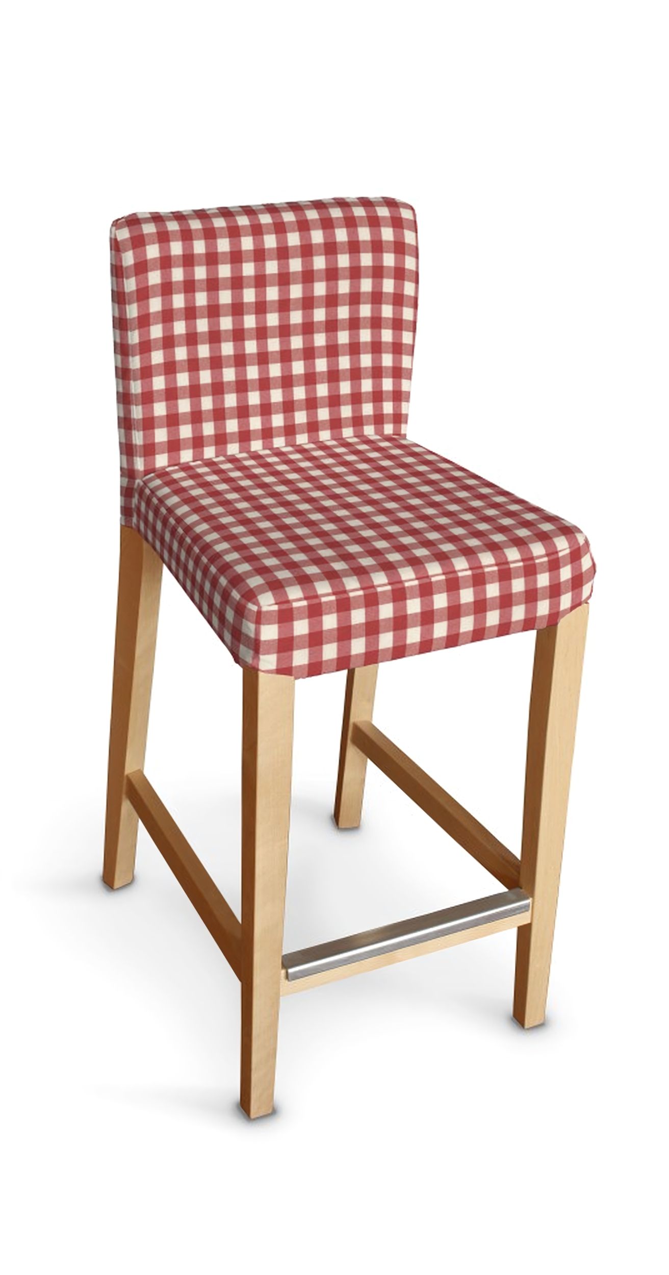 Henriksdal bar stool cover colour red fabric patterned