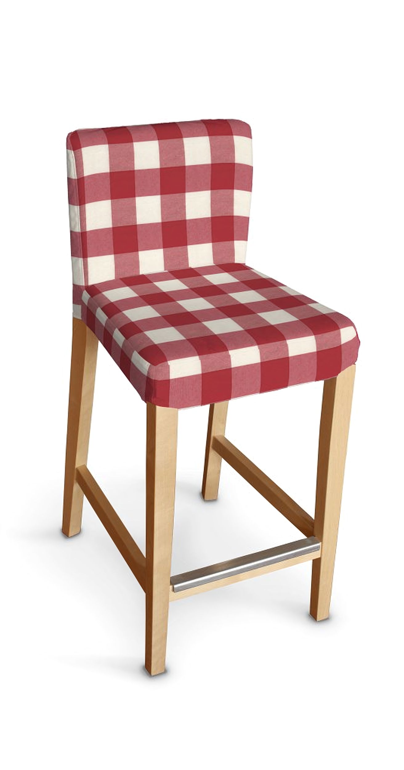 Henriksdal bar stool cover colour red fabric patterned