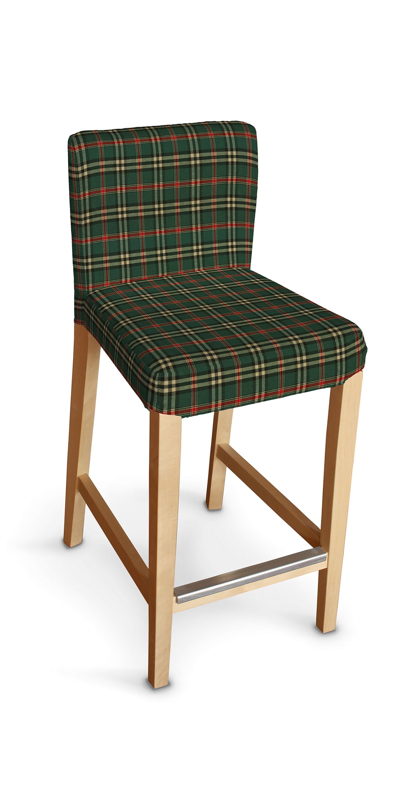 Henriksdal bar stool cover colour green fabric patterned