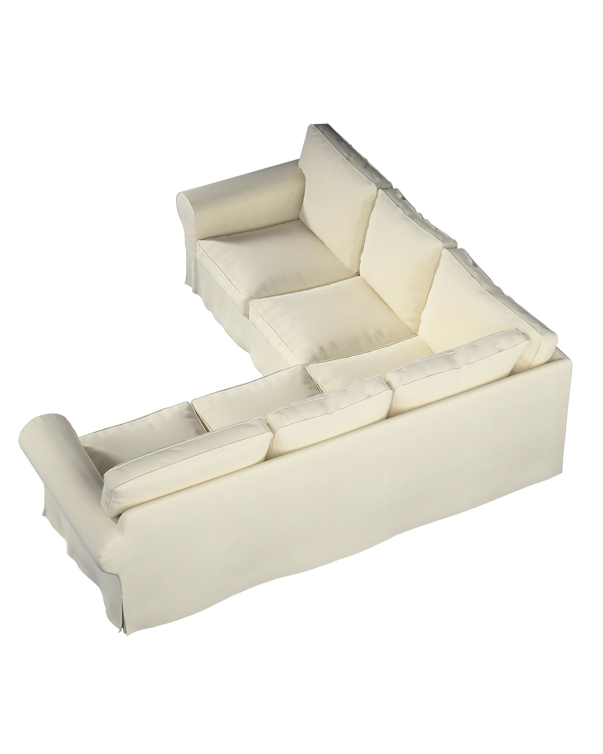 Ektorp corner sofa cover colour cream fabric gloss, velvet (hover)