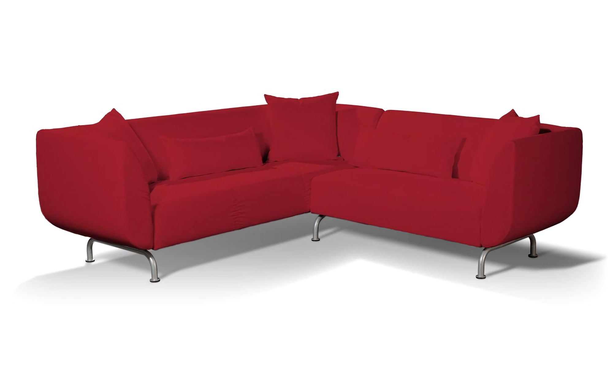 Stromstad 3+2 seater corner sofa cover colour red fabric structured