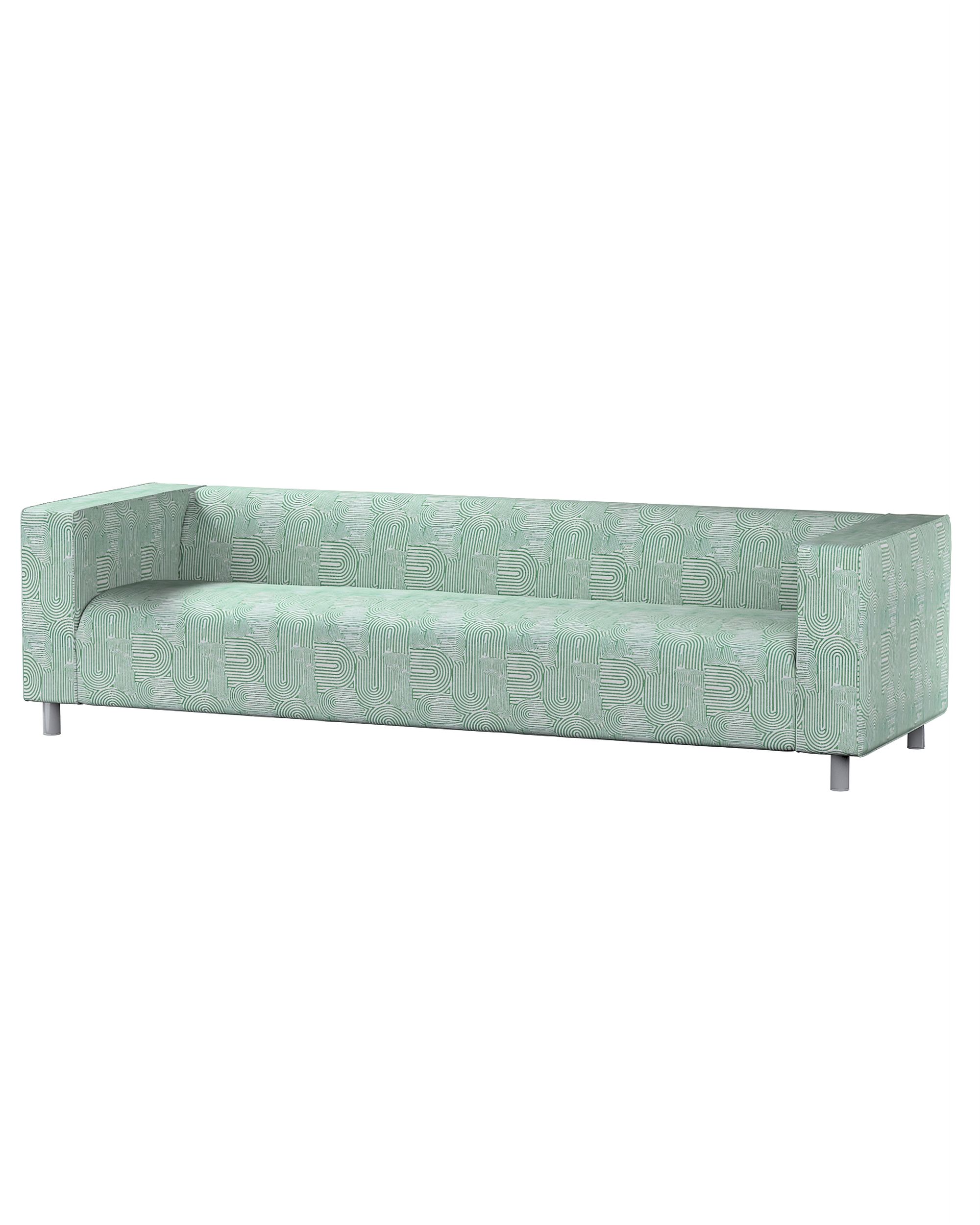 Klippan 4-seater sofa cover colour green fabric structured, patterned