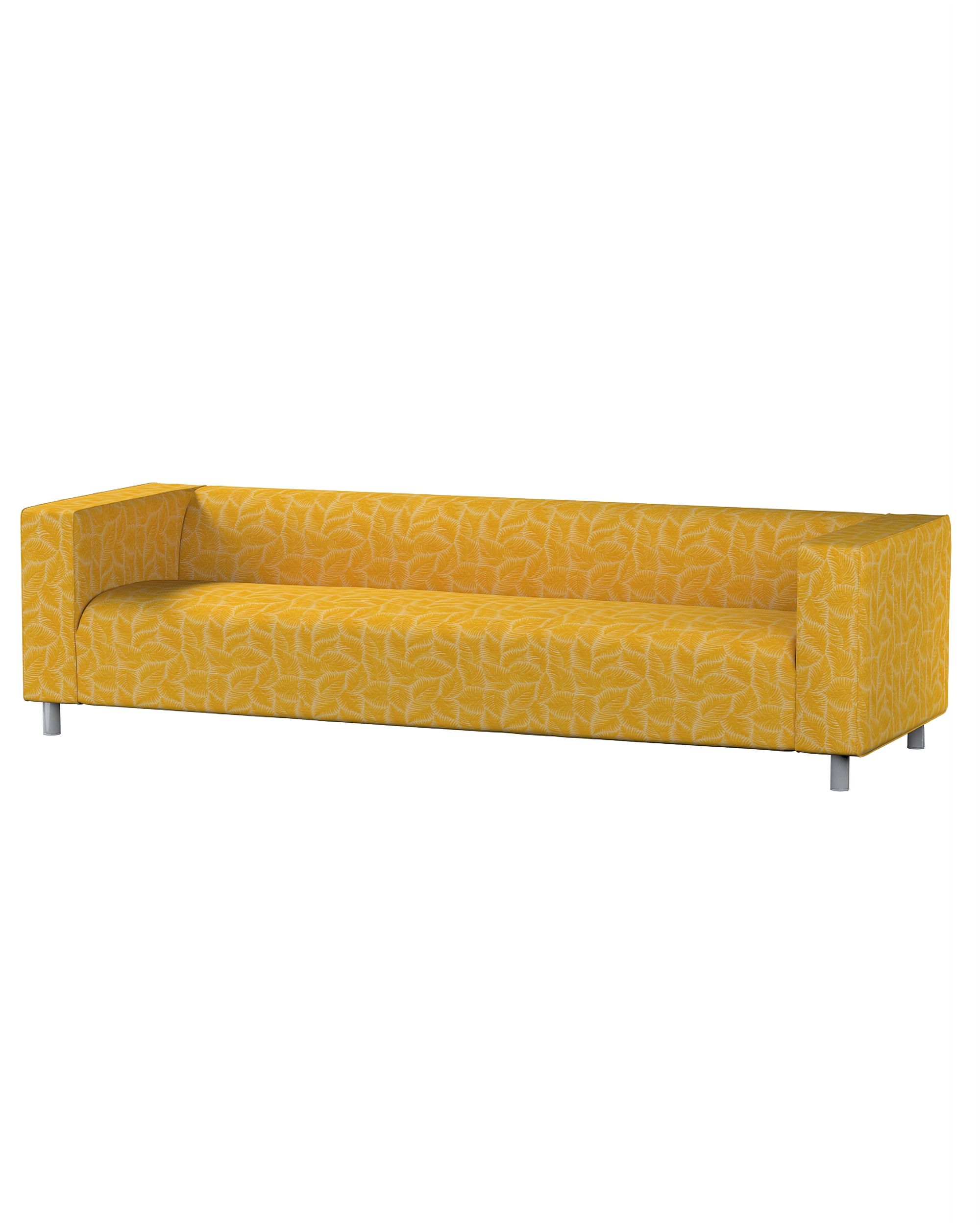 Klippan 4-seater sofa cover colour yellow fabric structured, patterned
