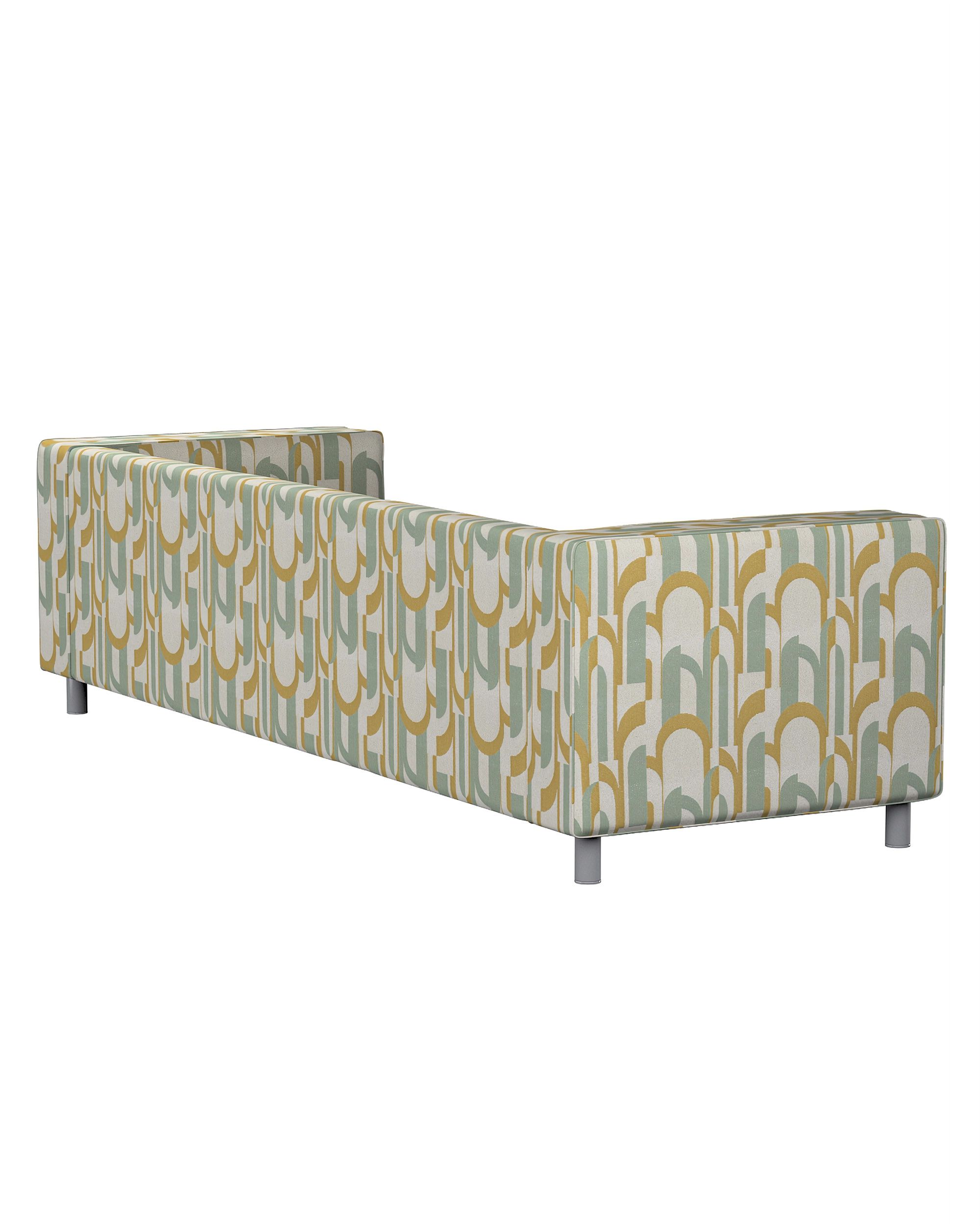 Klippan 4-seater sofa cover colour green fabric structured, patterned (hover)