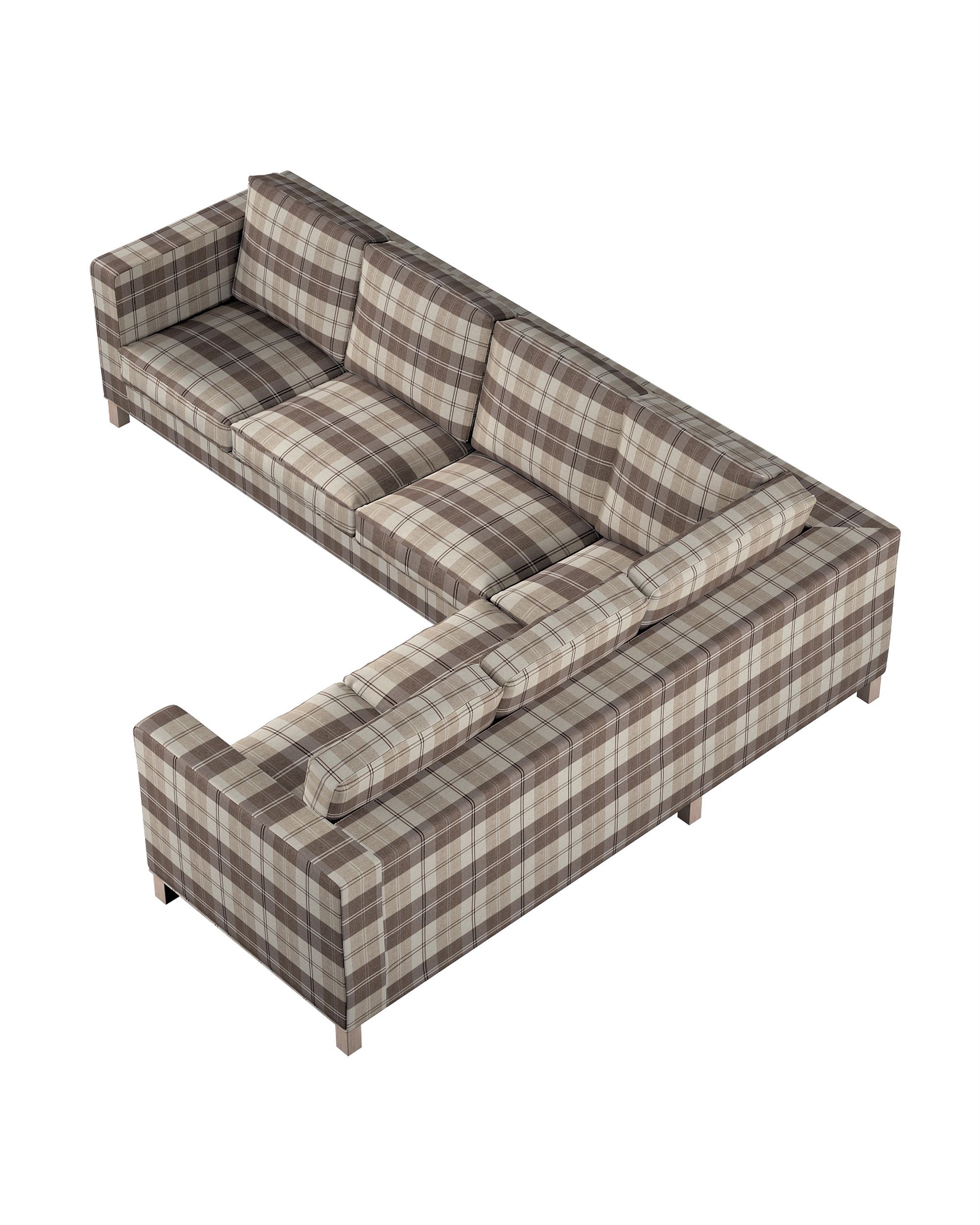 Karlanda corner sofa left cover 3+2 (or right 2+3) colour beige fabric structured, patterned (hover)