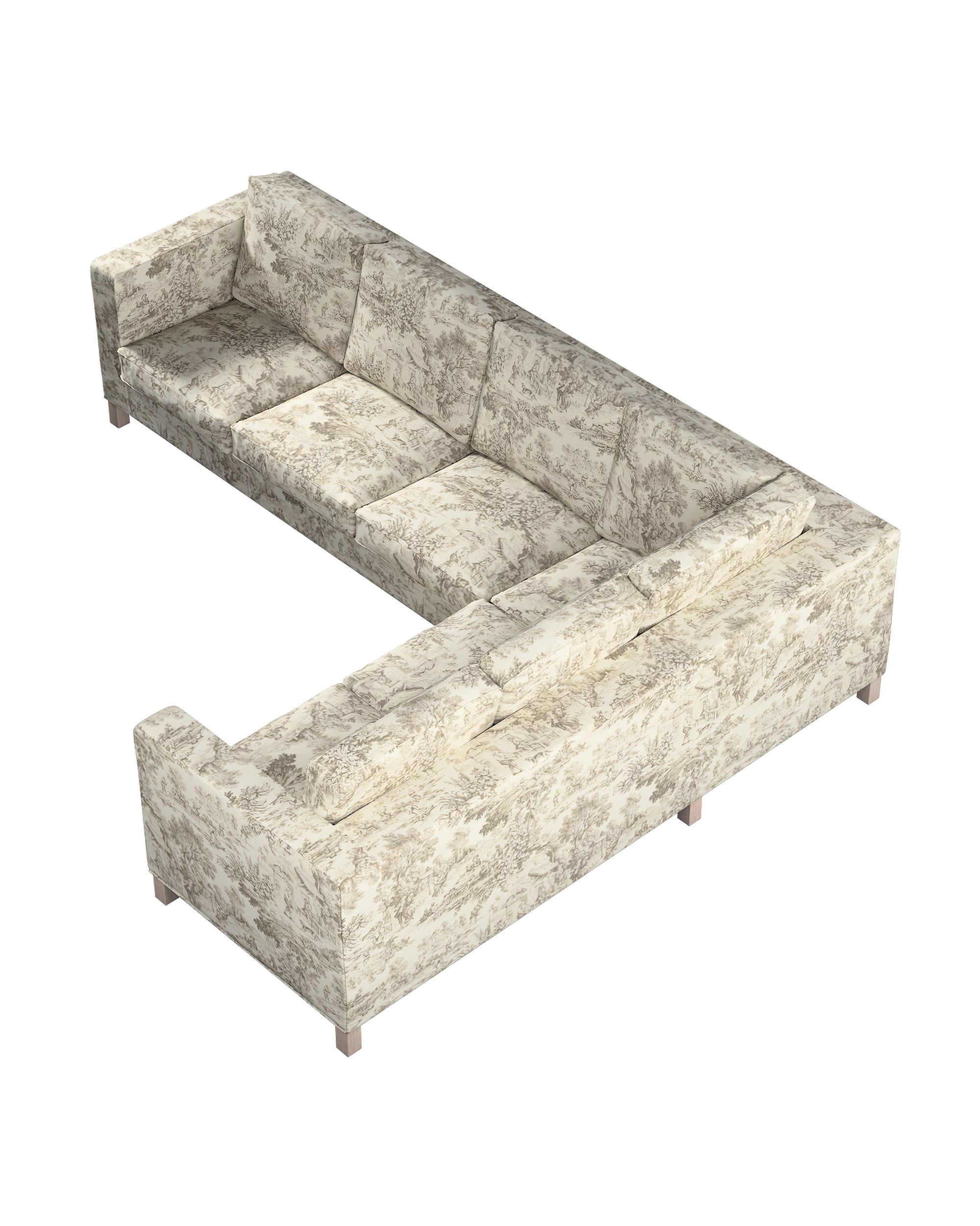 Karlanda corner sofa left cover 3+2 (or right 2+3) colour brown fabric patterned (hover)