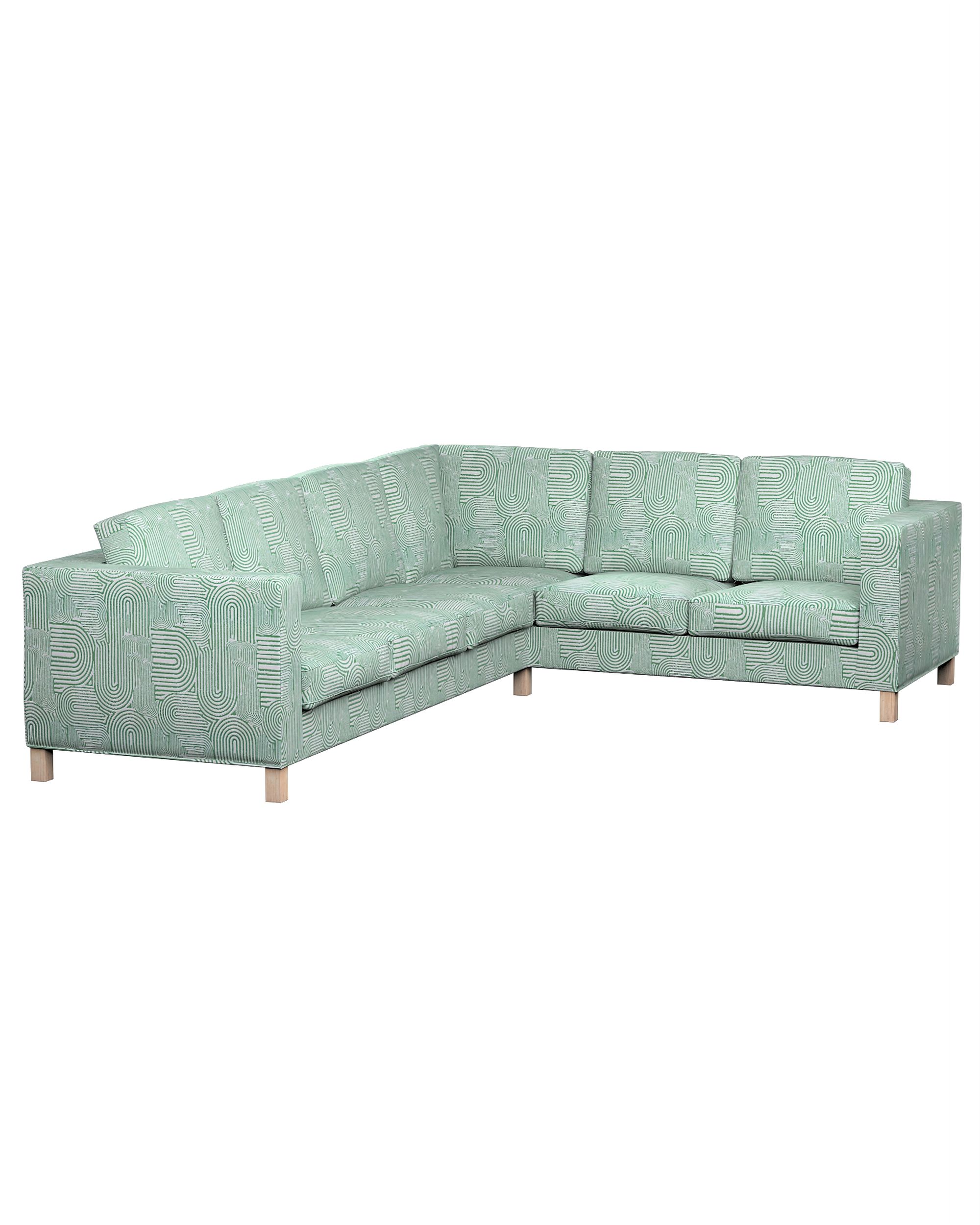 Karlanda corner sofa left cover 3+2 (or right 2+3) colour green fabric structured, patterned