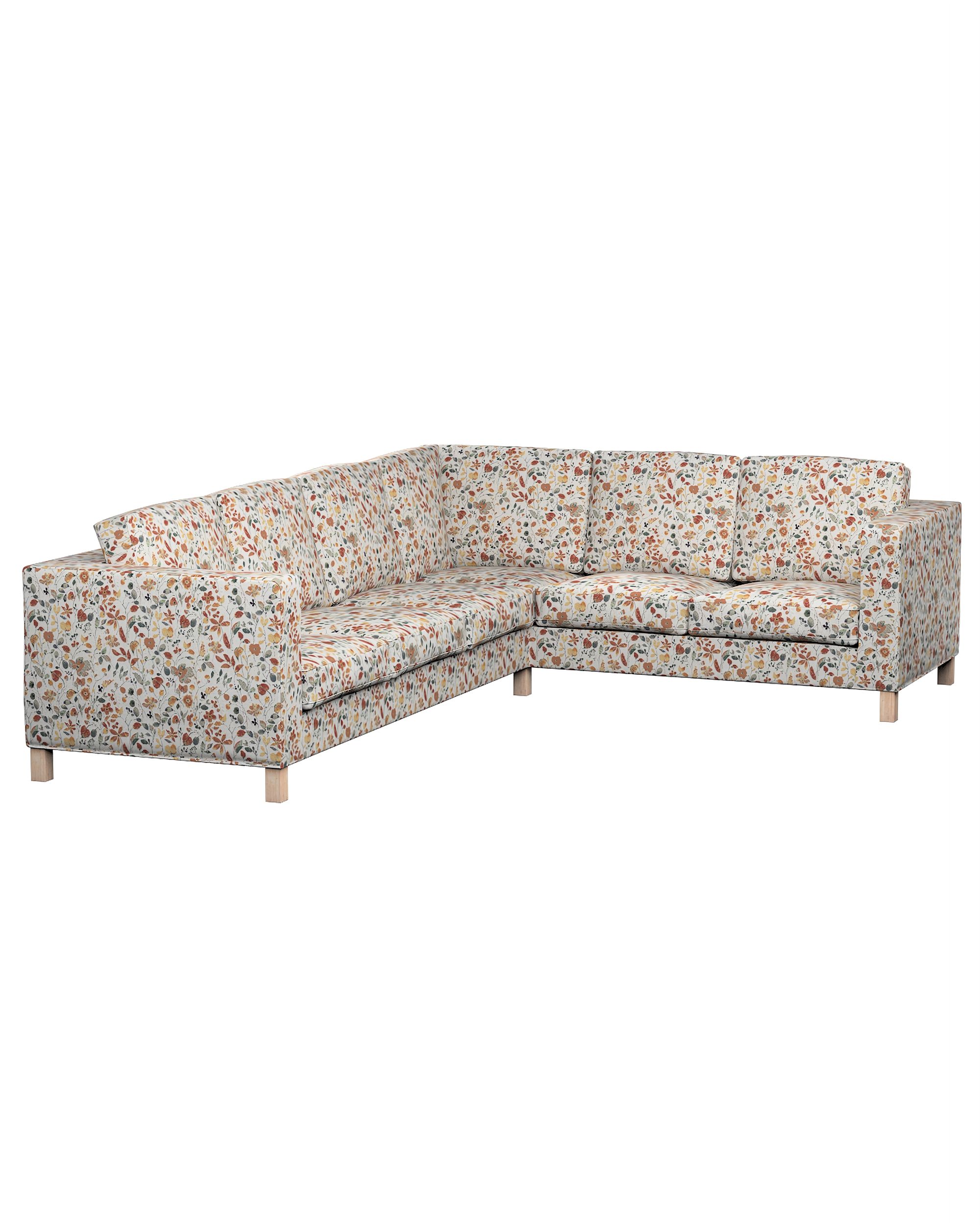 Karlanda corner sofa left cover 3+2 (or right 2+3) colour orange fabric structured, patterned