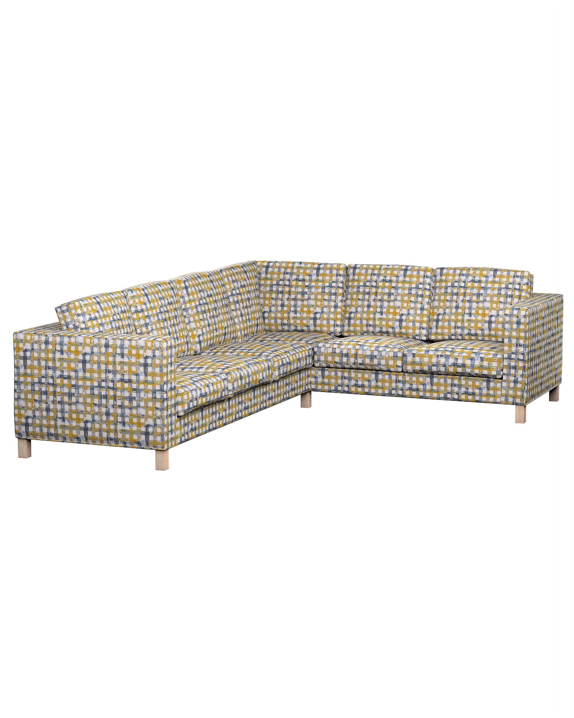 Karlanda corner sofa left cover 3+2 (or right 2+3) colour blue fabric structured, patterned