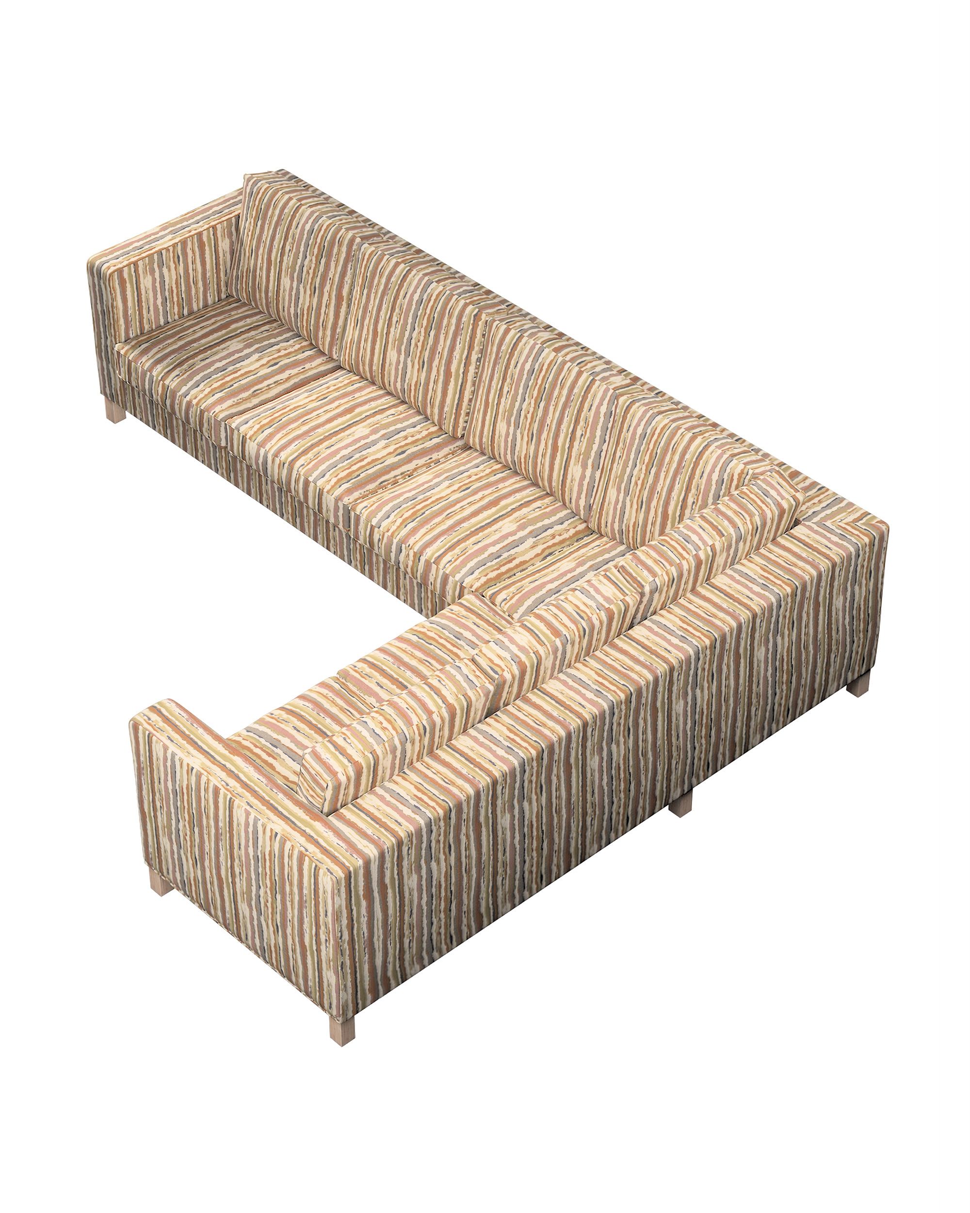 Karlanda corner sofa left cover 3+2 (or right 2+3) colour beige fabric structured, patterned (hover)