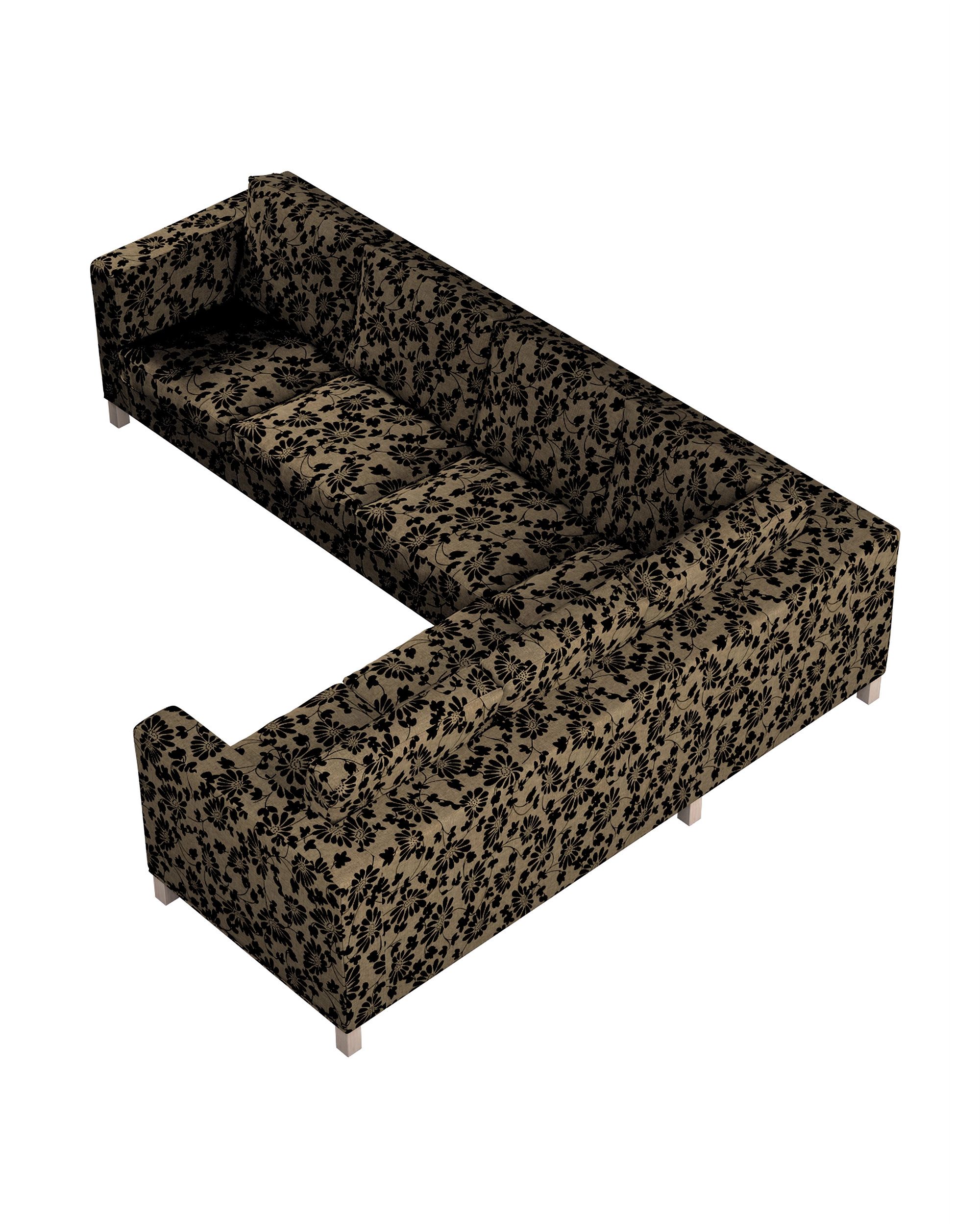 Karlanda corner sofa left cover 3+2 (or right 2+3) colour beige fabric structured, patterned (hover)