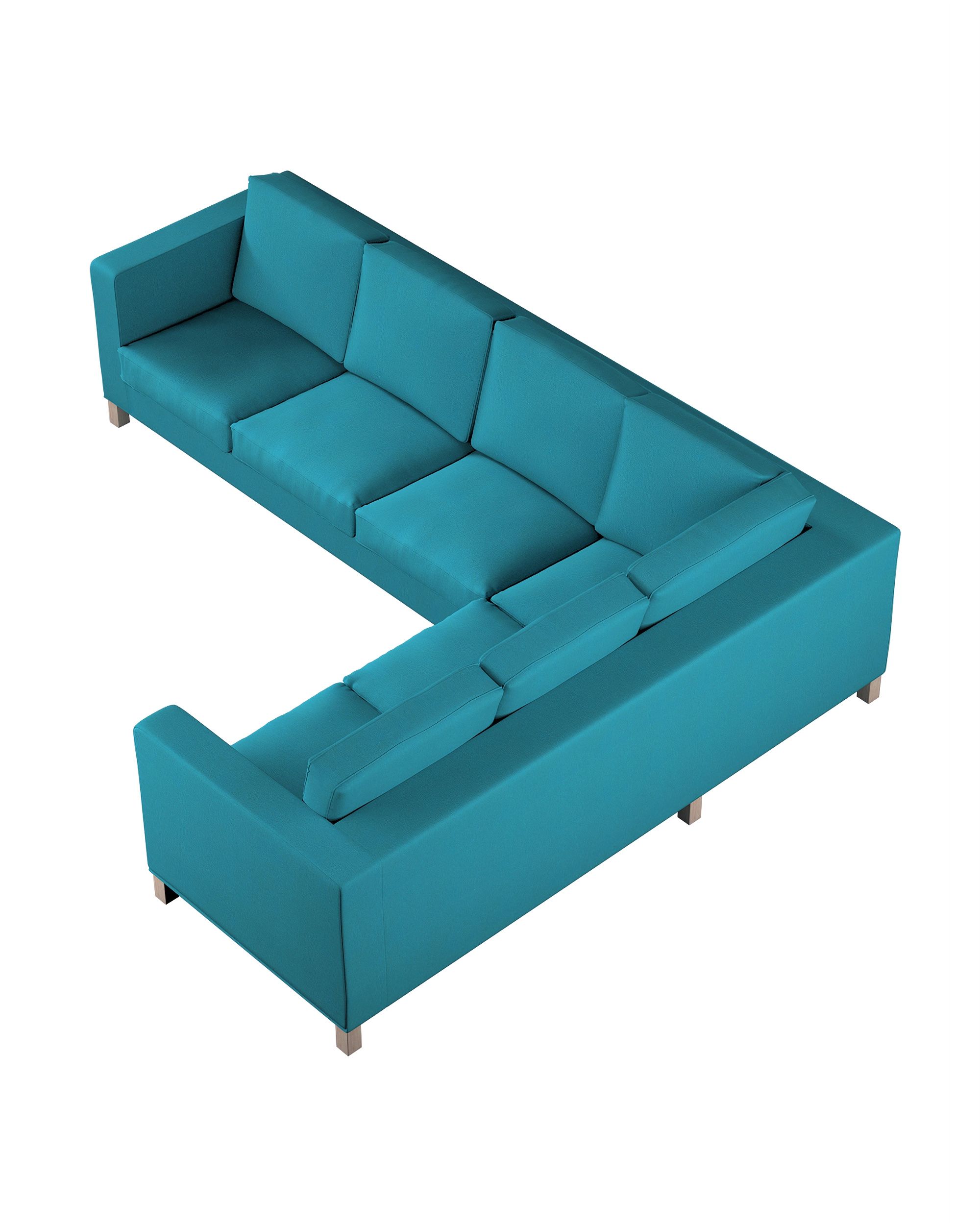 Karlanda corner sofa left cover 3+2 (or right 2+3) colour blue fabric structured (hover)