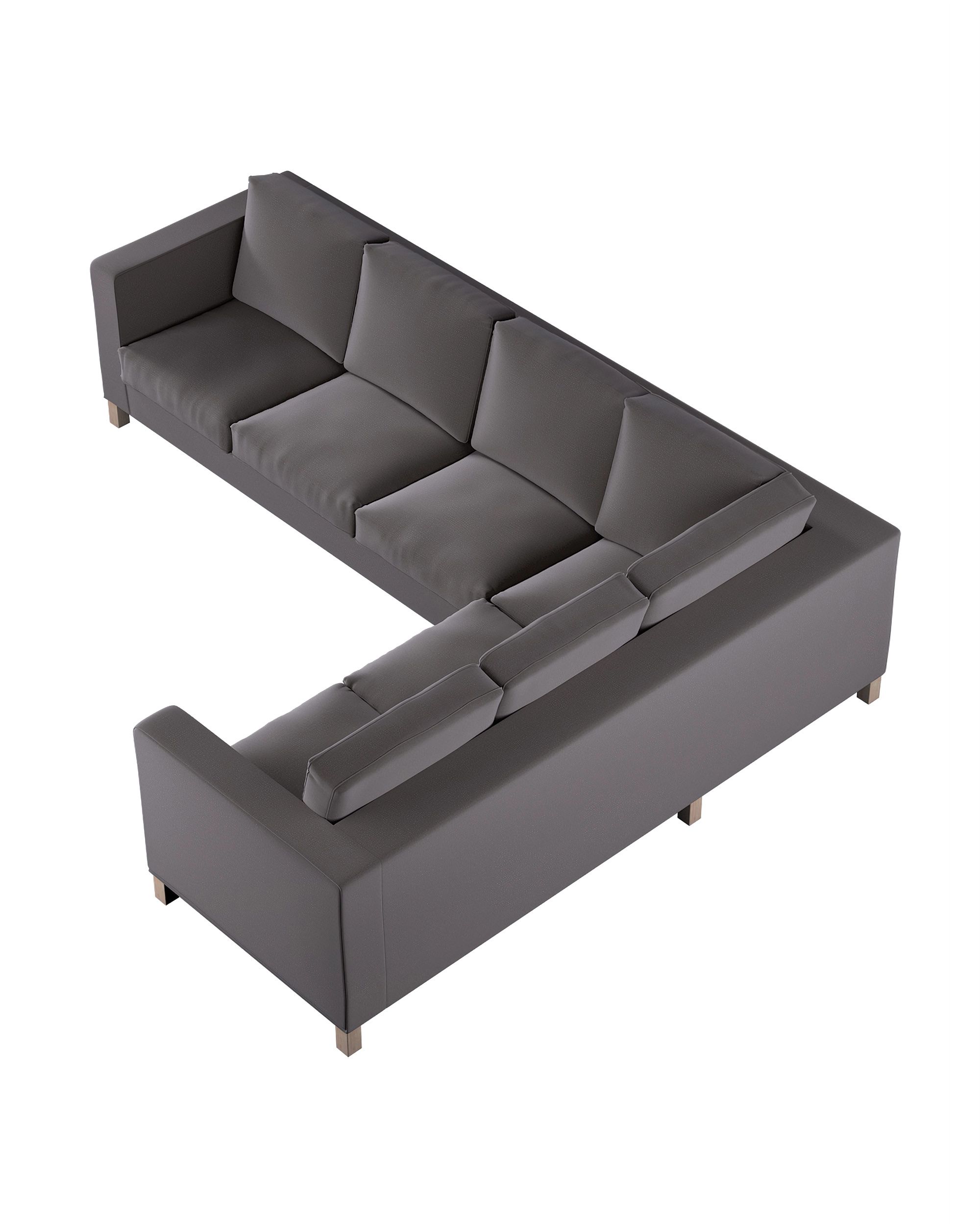 Karlanda corner sofa left cover 3+2 (or right 2+3) colour brown fabric velvet (hover)