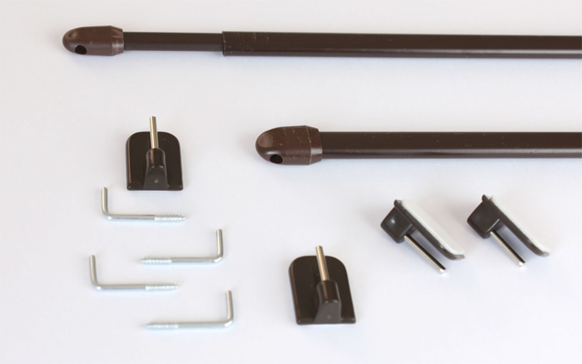 Lower pelmet pole - brown (set of 2)