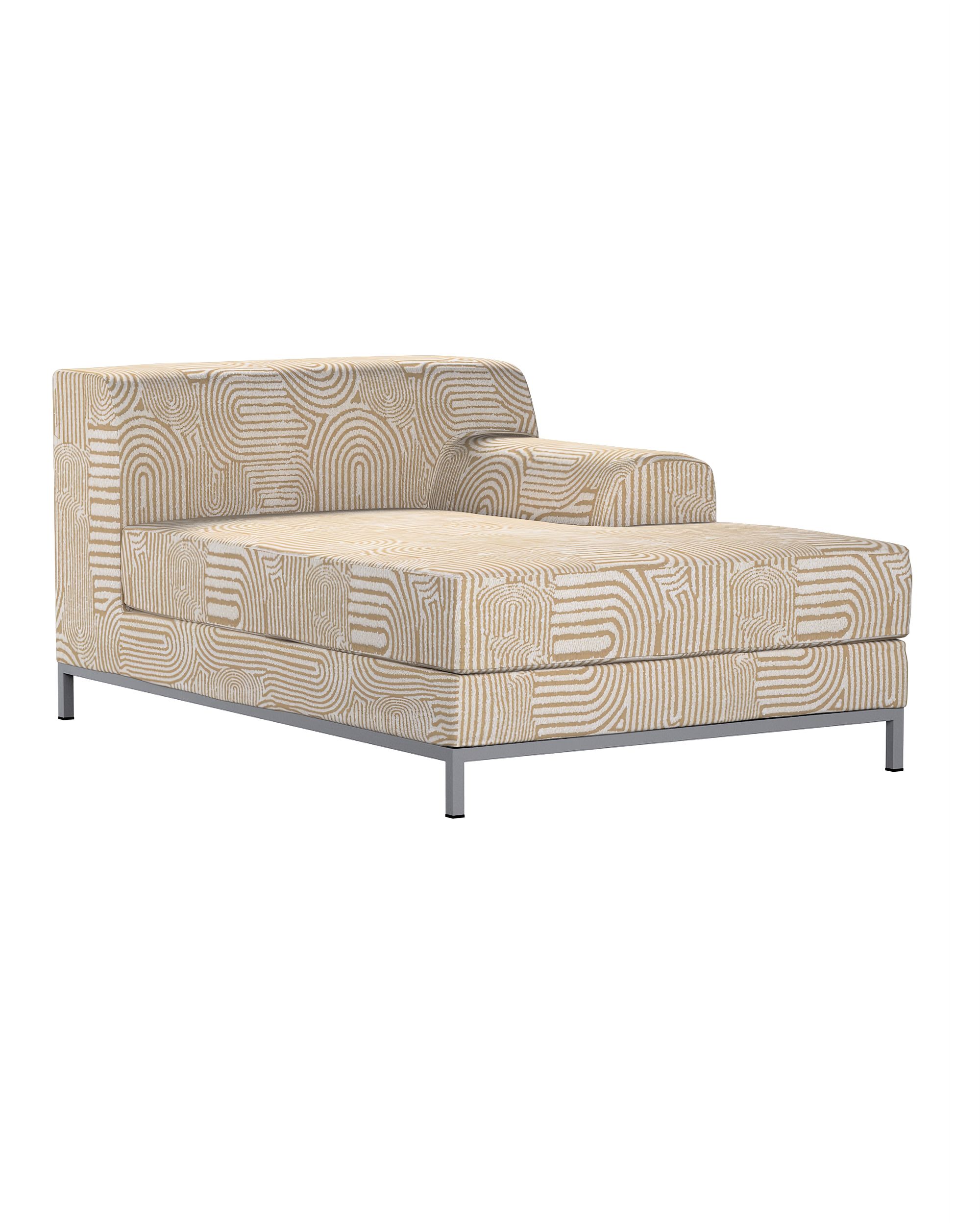 Kramfors chaise longue right cover colour beige fabric structured, patterned