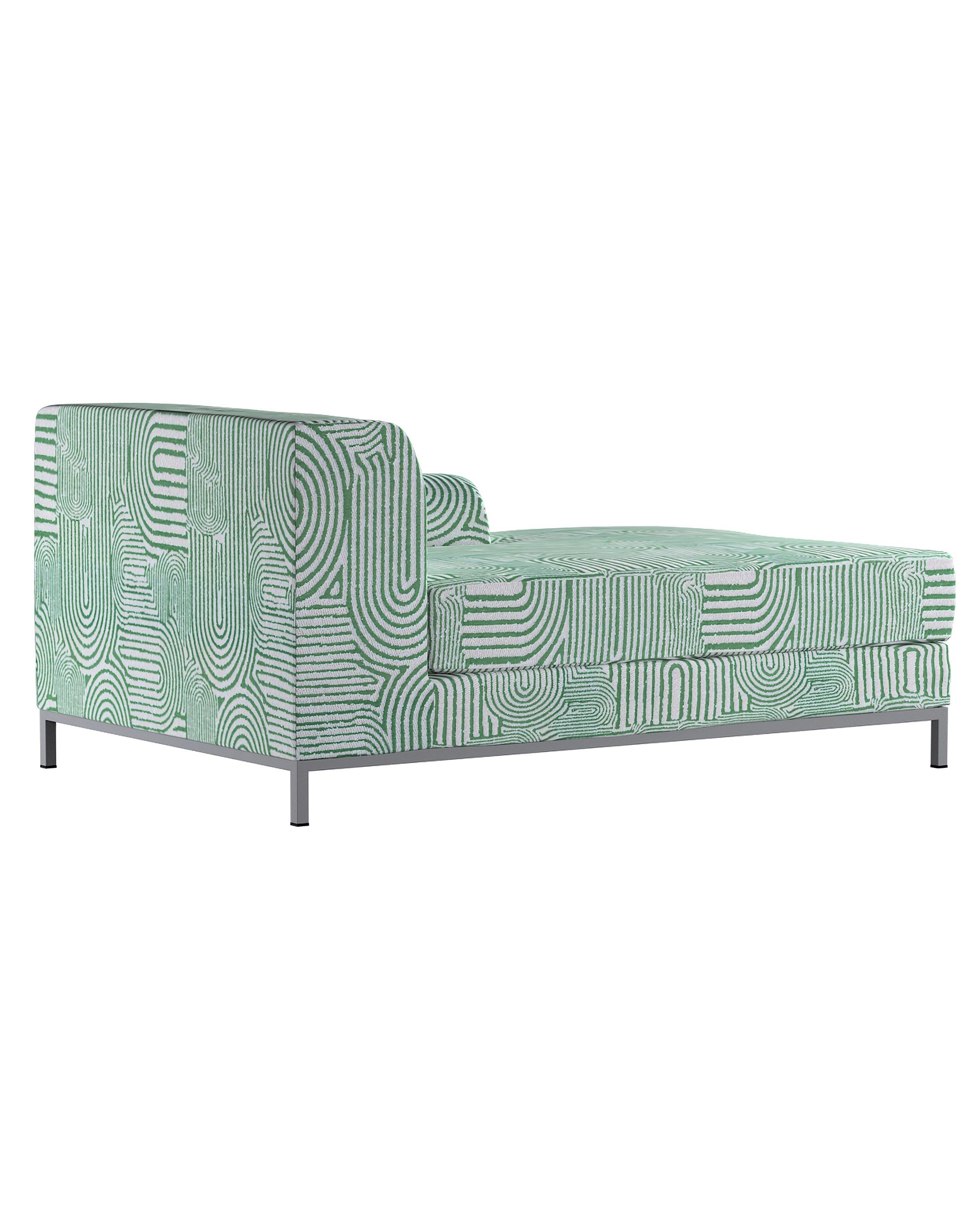 Kramfors chaise longue right cover colour green fabric structured, patterned (hover)