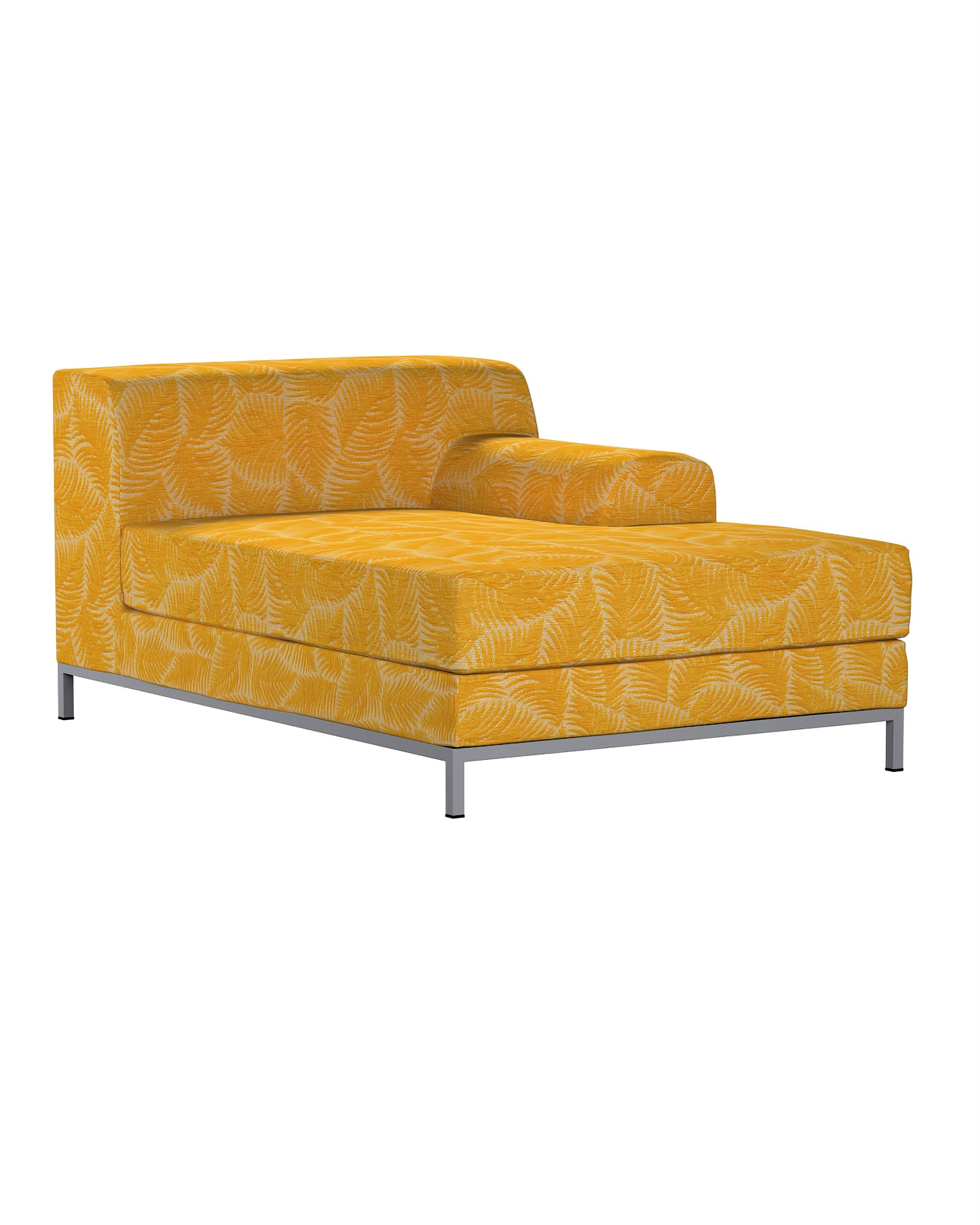 Kramfors chaise longue right cover colour yellow fabric structured, patterned