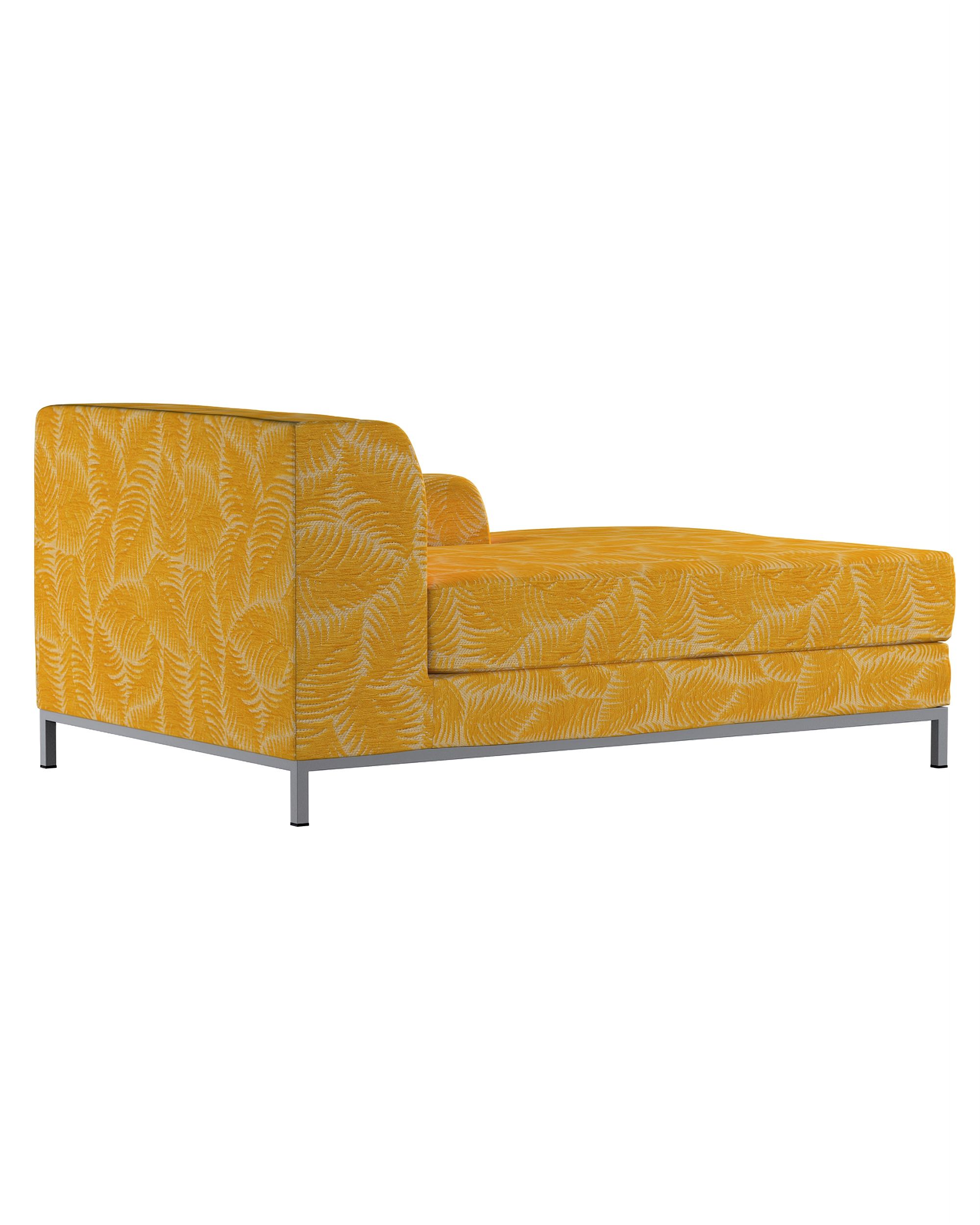 Kramfors chaise longue right cover colour yellow fabric structured, patterned (hover)