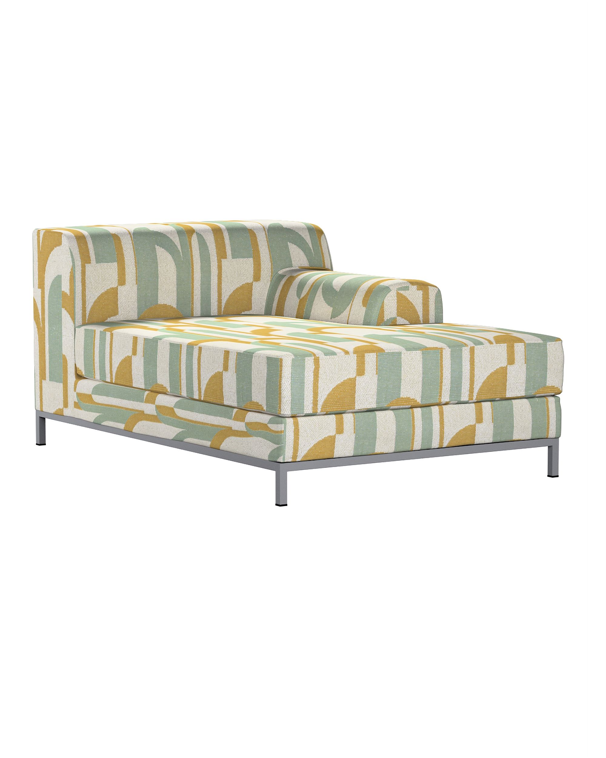 Kramfors chaise longue right cover colour green fabric structured, patterned