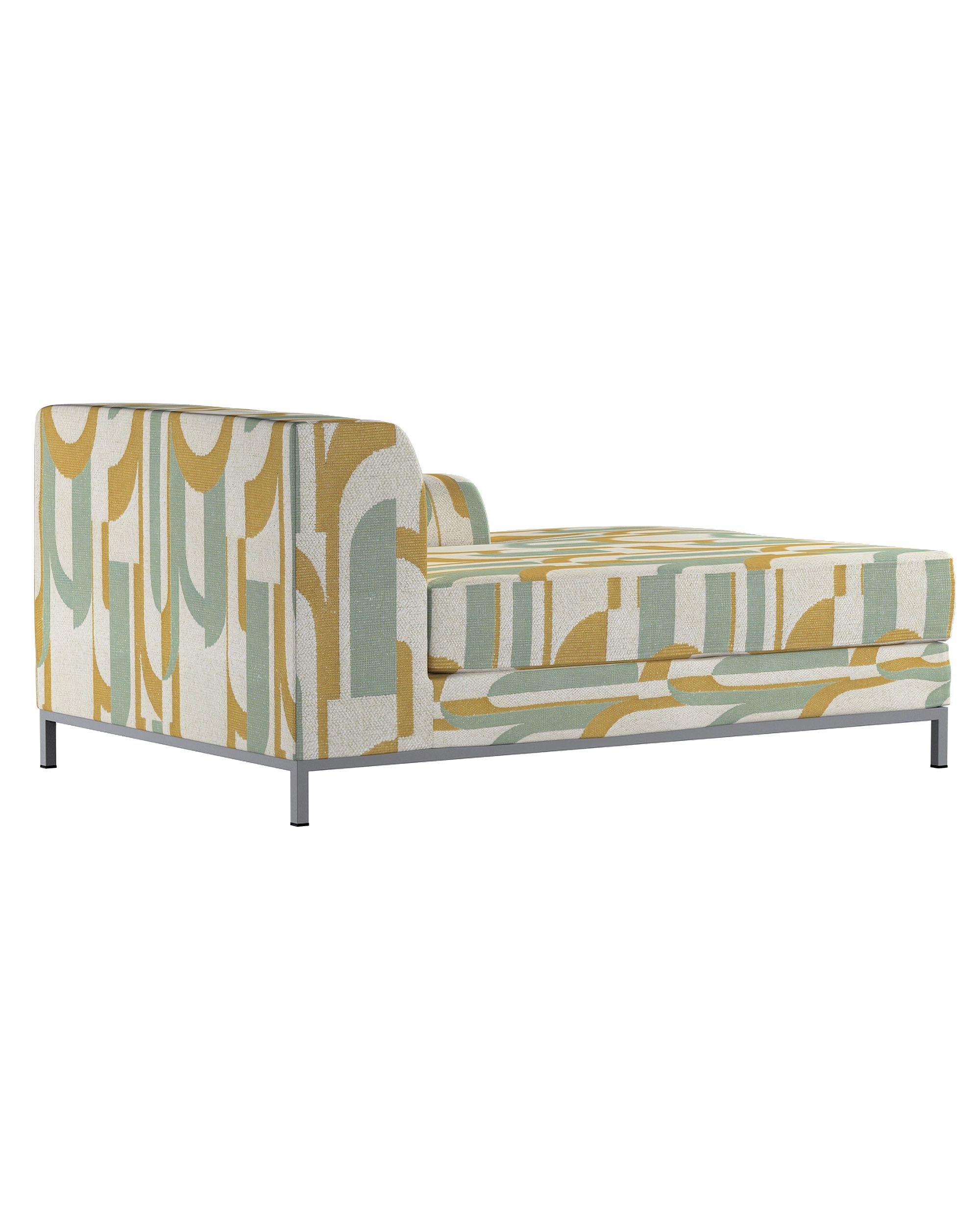 Kramfors chaise longue right cover colour green fabric structured, patterned (hover)