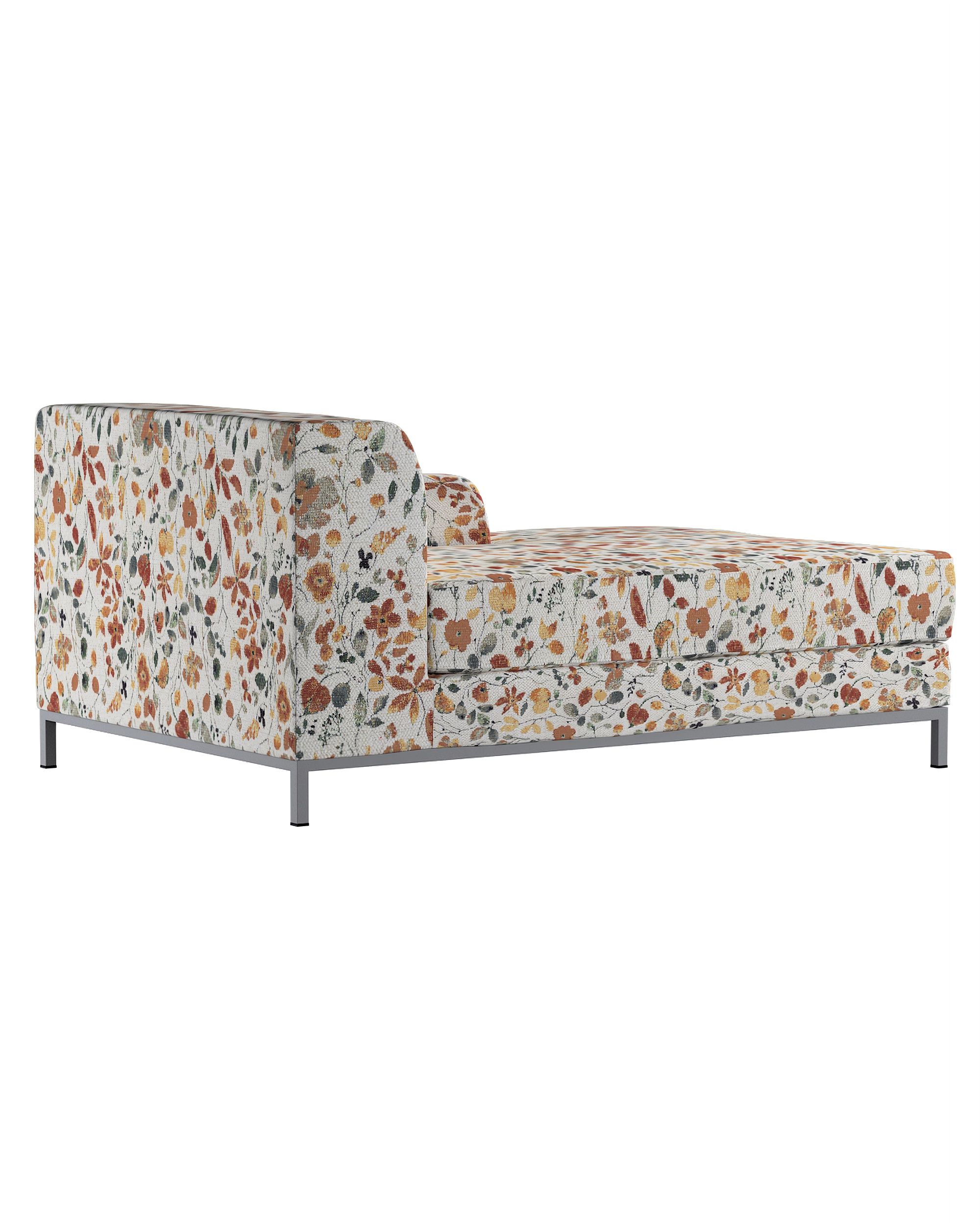 Kramfors chaise longue right cover colour orange fabric structured, patterned (hover)