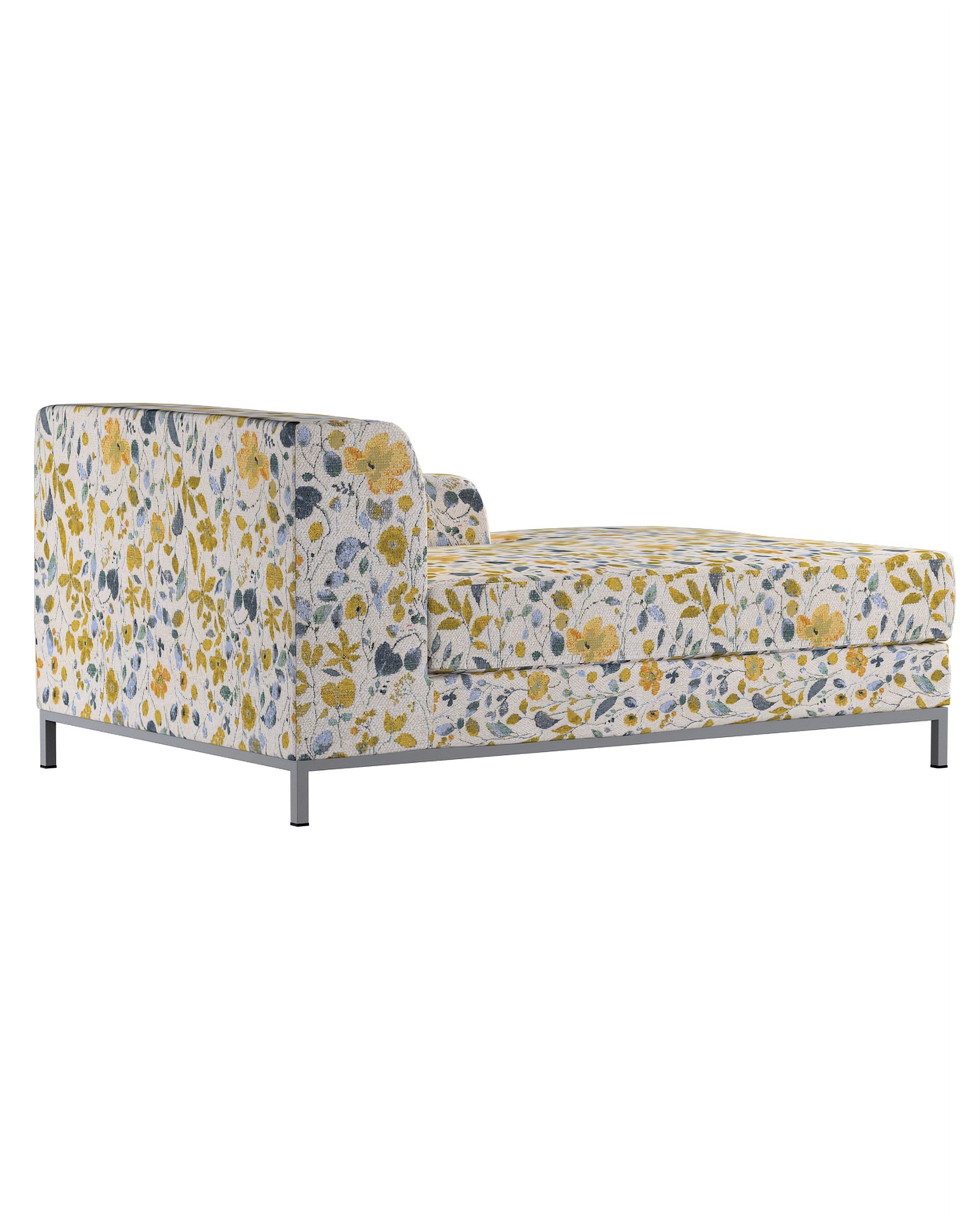 Kramfors chaise longue right cover colour yellow fabric structured, patterned (hover)