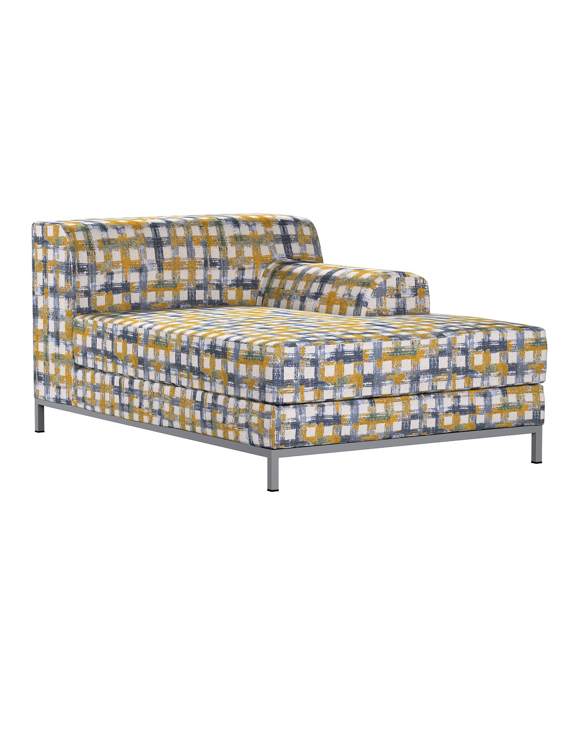 Kramfors chaise longue right cover colour blue fabric structured, patterned