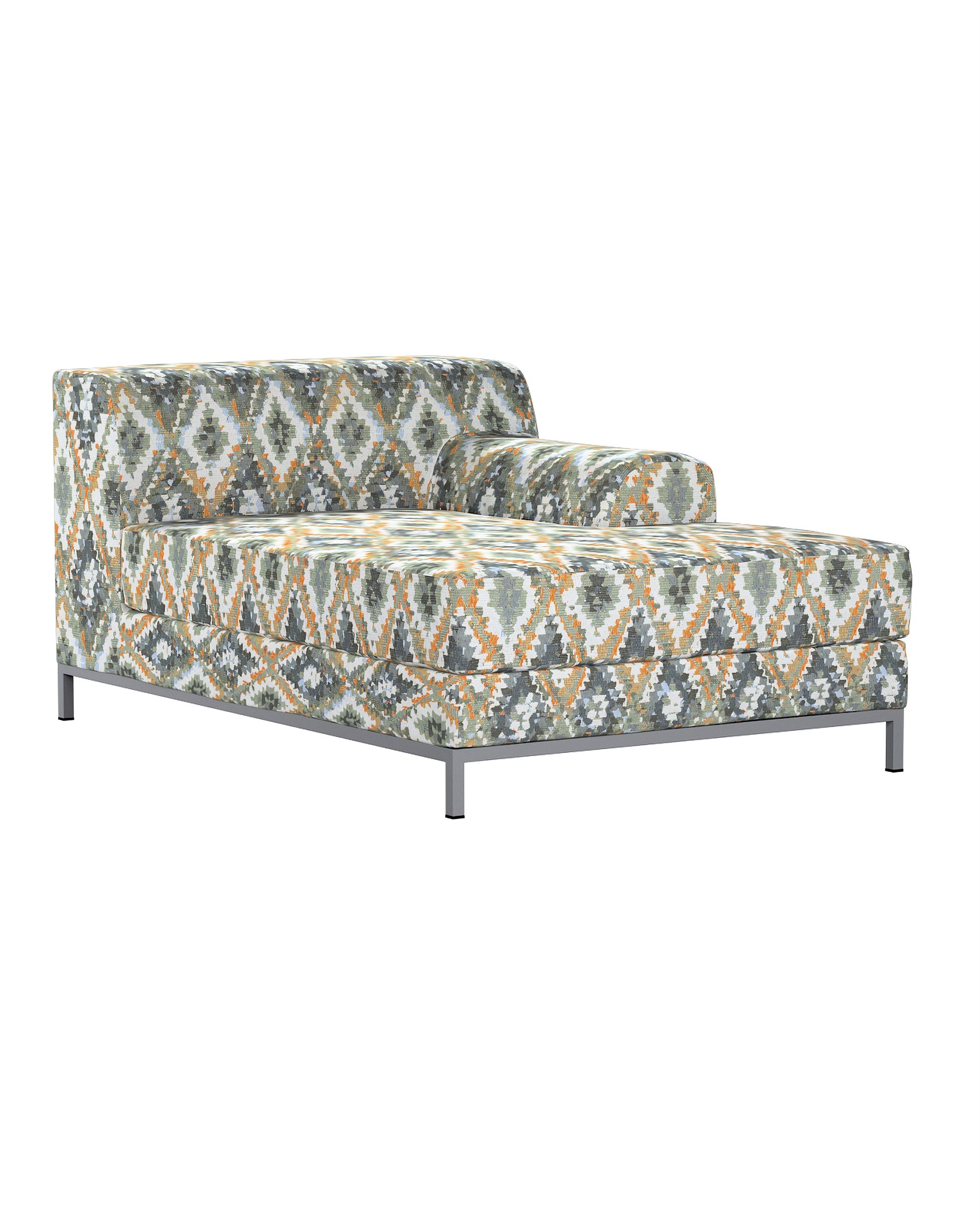 Kramfors chaise longue right cover colour blue fabric structured, patterned