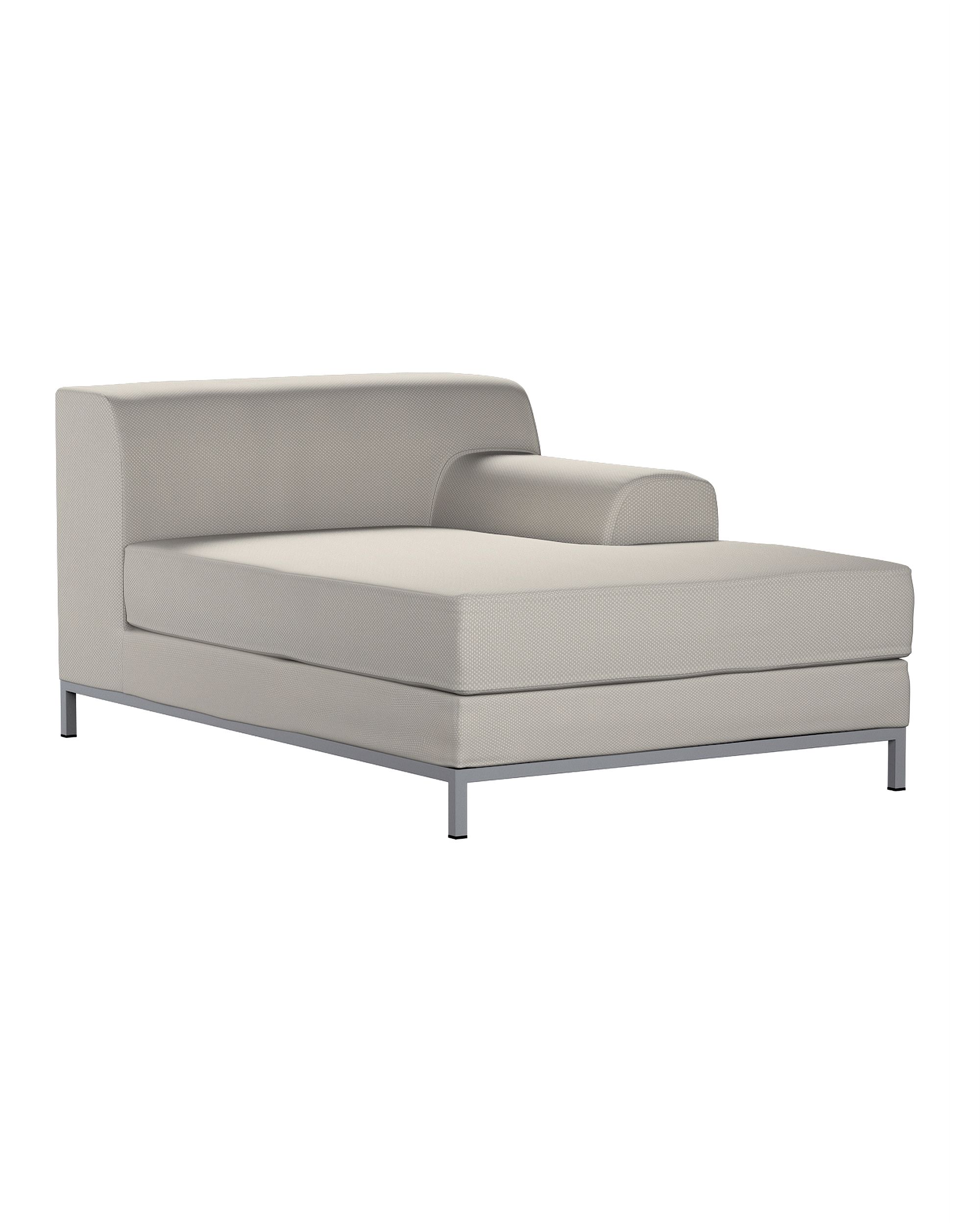 Kramfors chaise longue right cover colour grey fabric structured