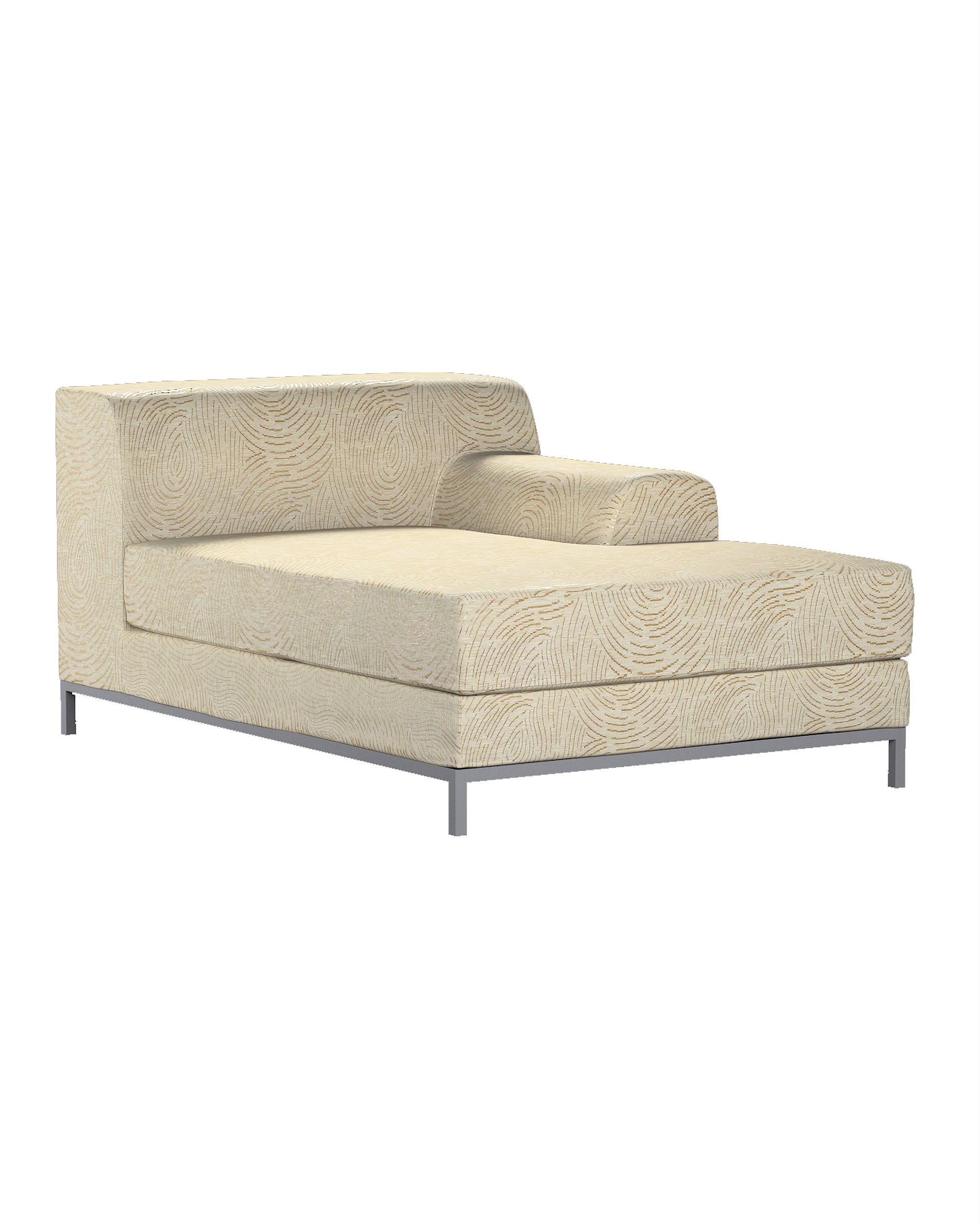 Kramfors chaise longue right cover colour beige fabric gloss, structured, patterned