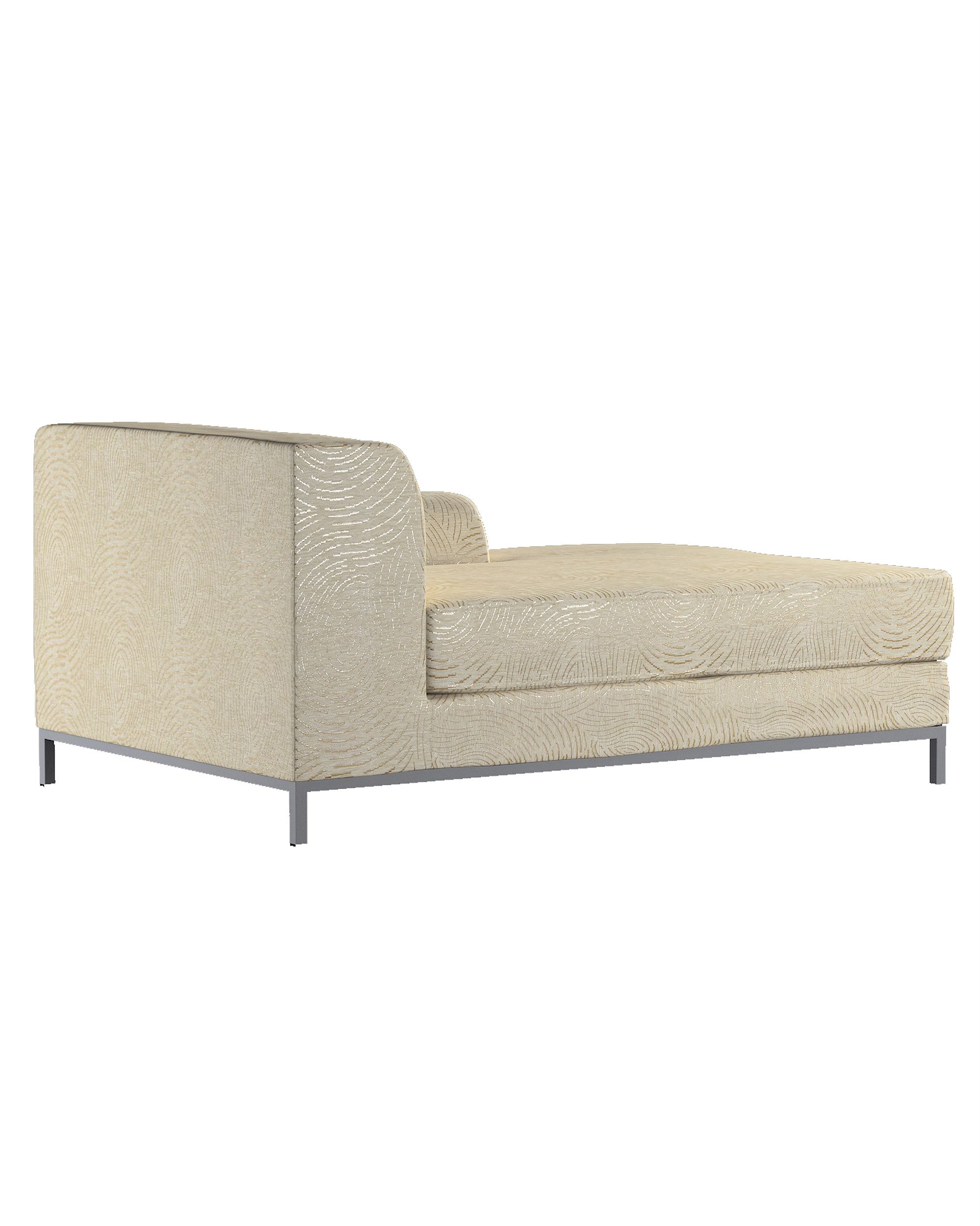 Kramfors chaise longue right cover colour beige fabric gloss, structured, patterned (hover)