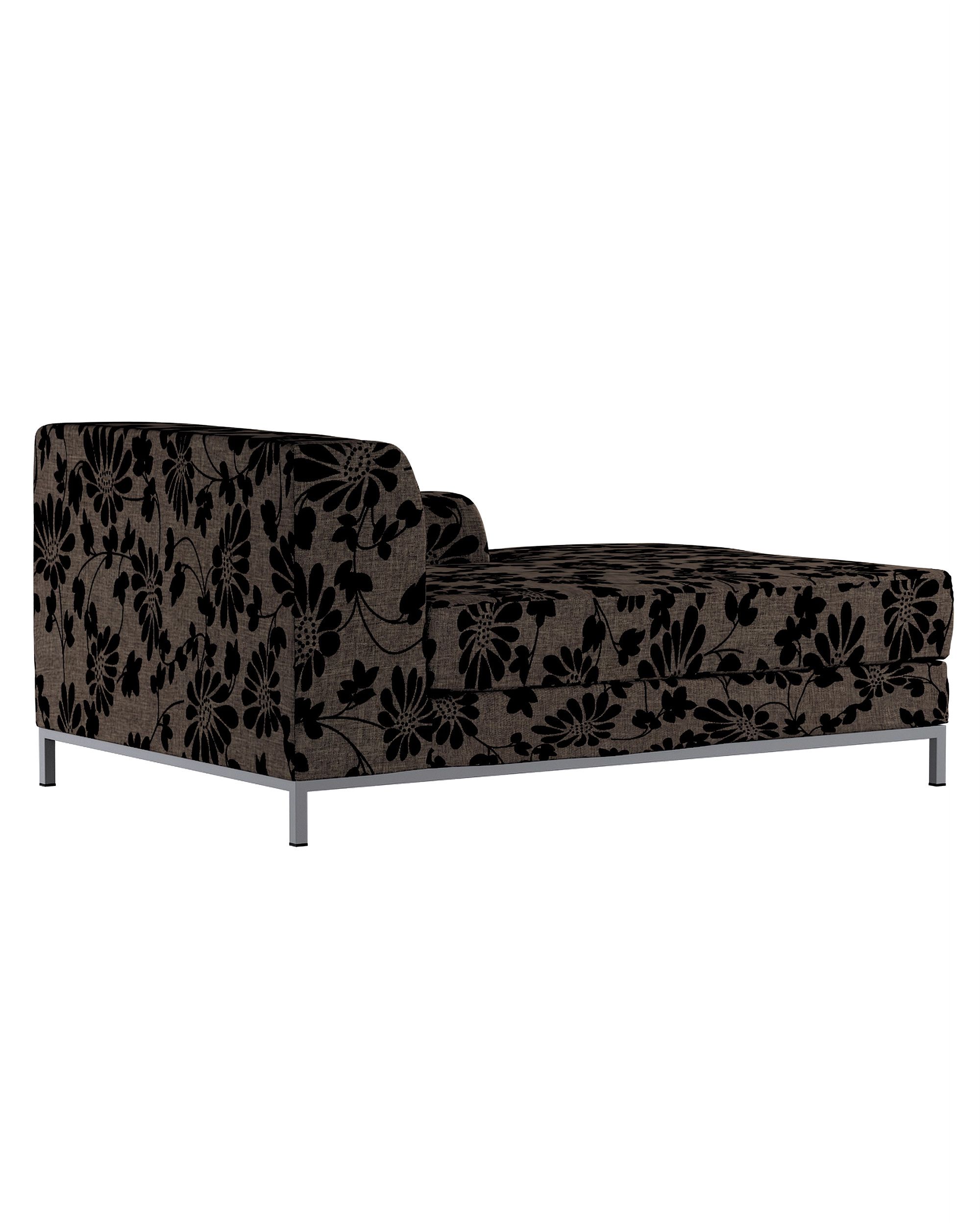 Kramfors chaise longue right cover colour brown fabric structured, patterned (hover)