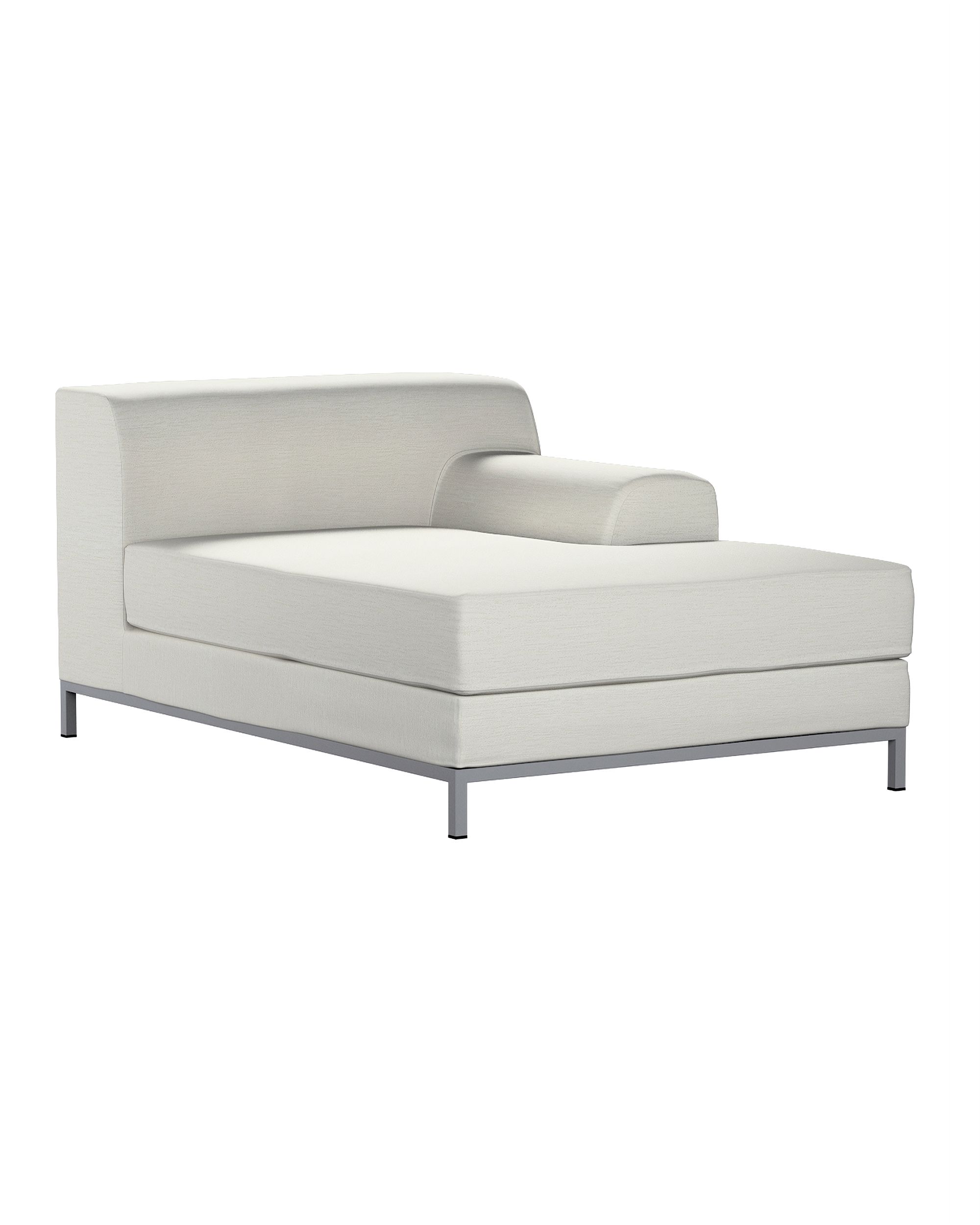 Kramfors chaise longue right cover colour grey fabric gloss, structured, velvet