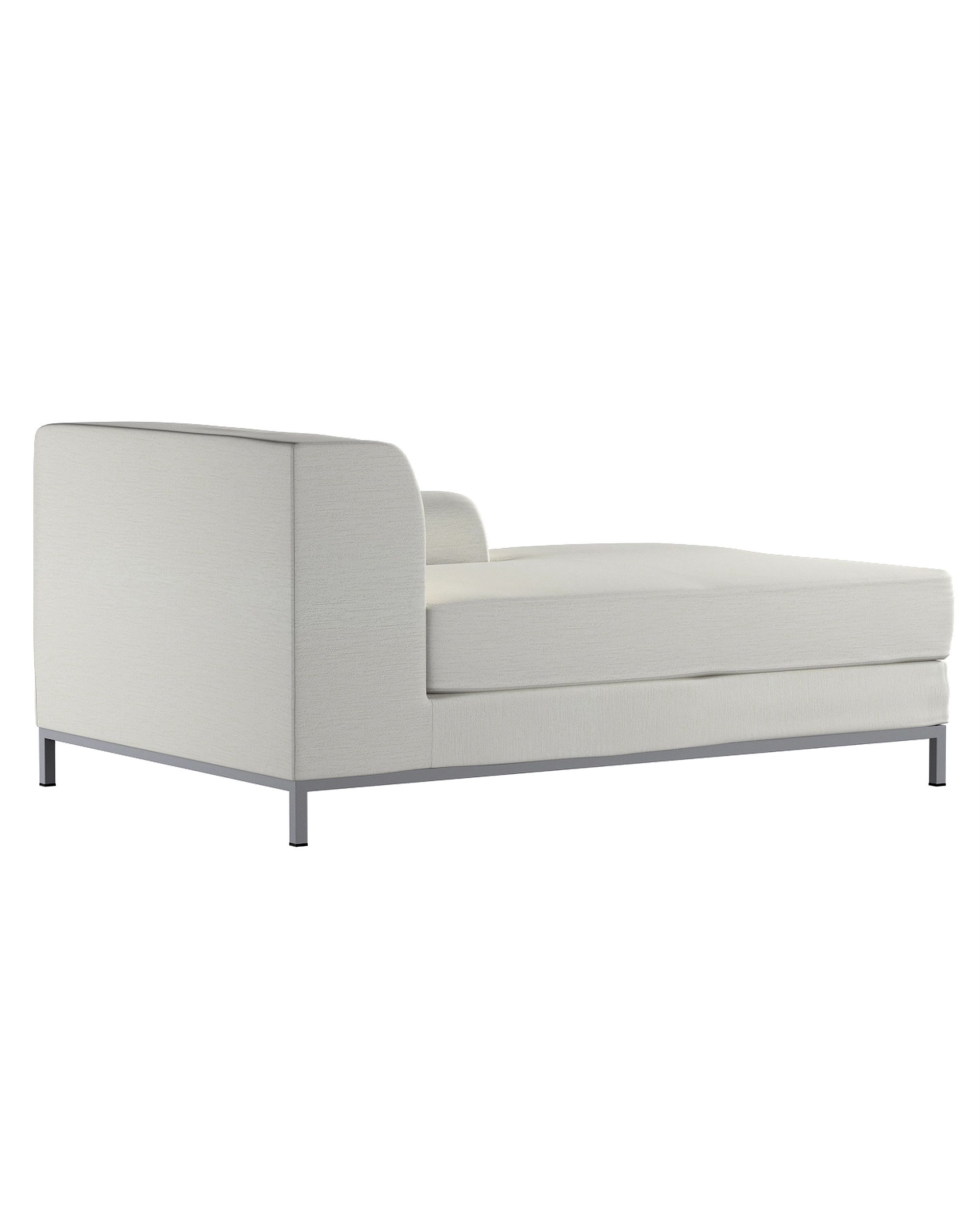 Kramfors chaise longue right cover colour grey fabric gloss, structured, velvet (hover)