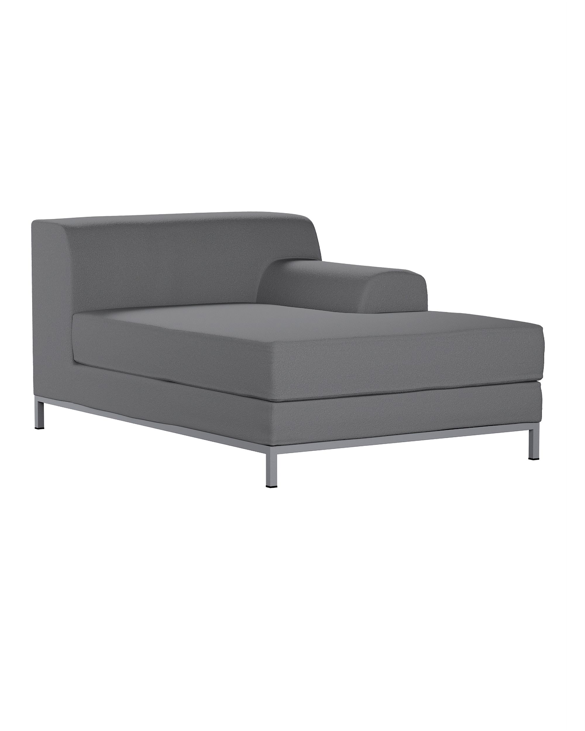 Kramfors chaise longue right cover colour grey fabric structured