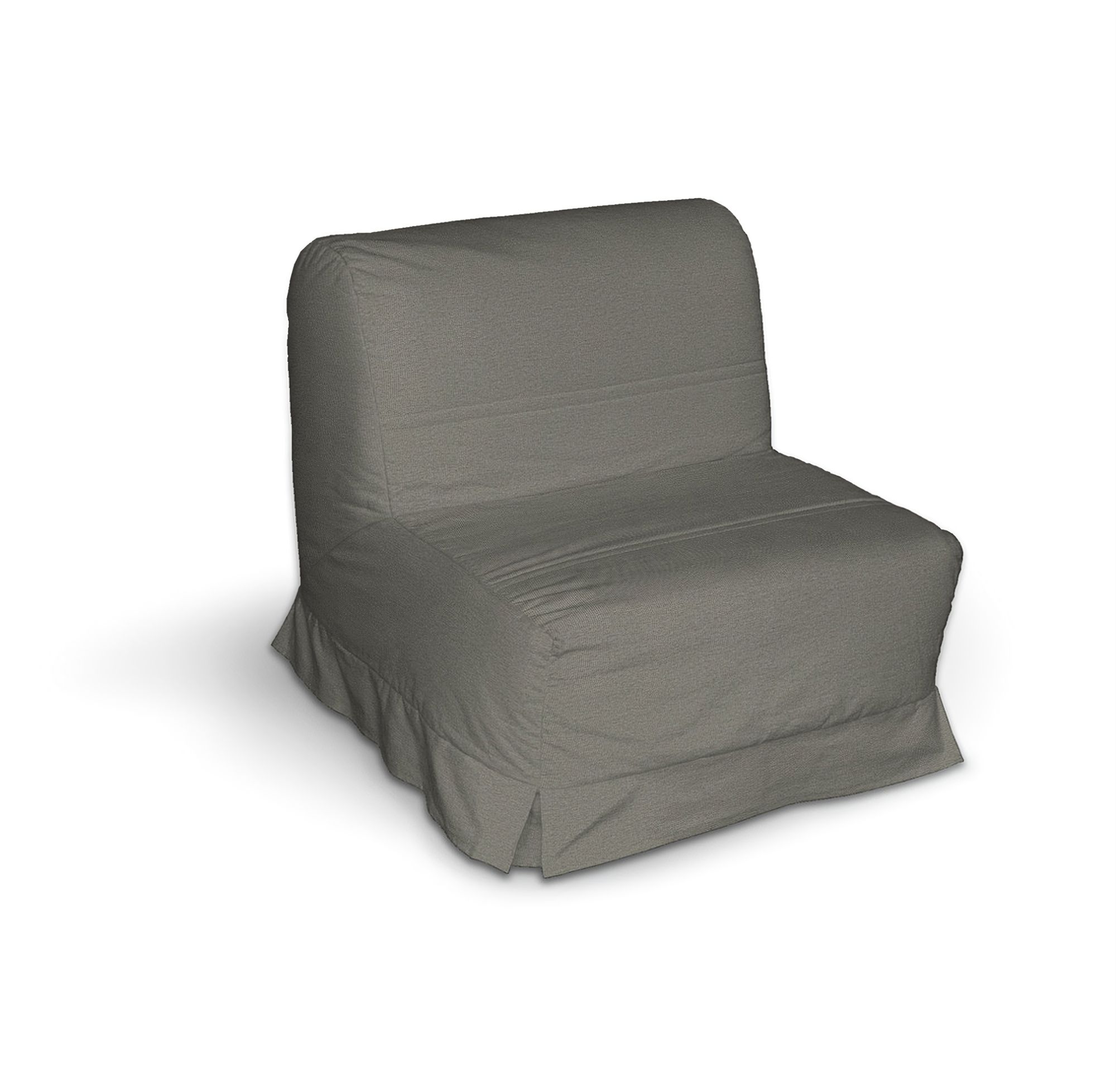 Lycksele chair-bad cover with box pleats colour grey fabric structured