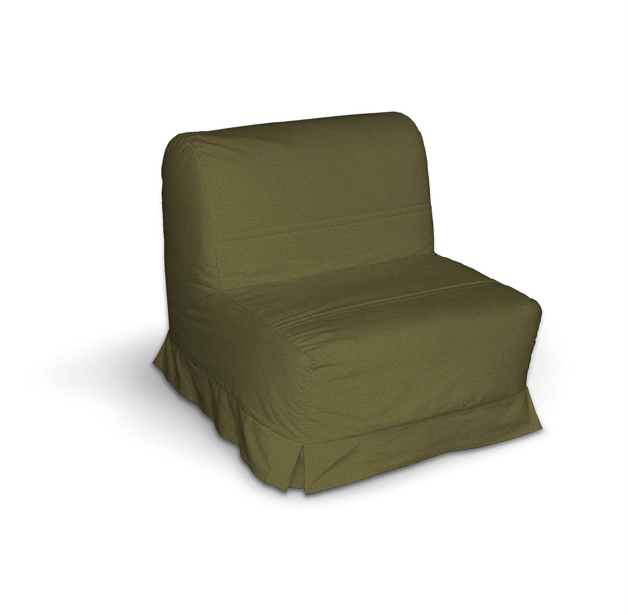 Lycksele chair-bad cover with box pleats colour green fabric structured