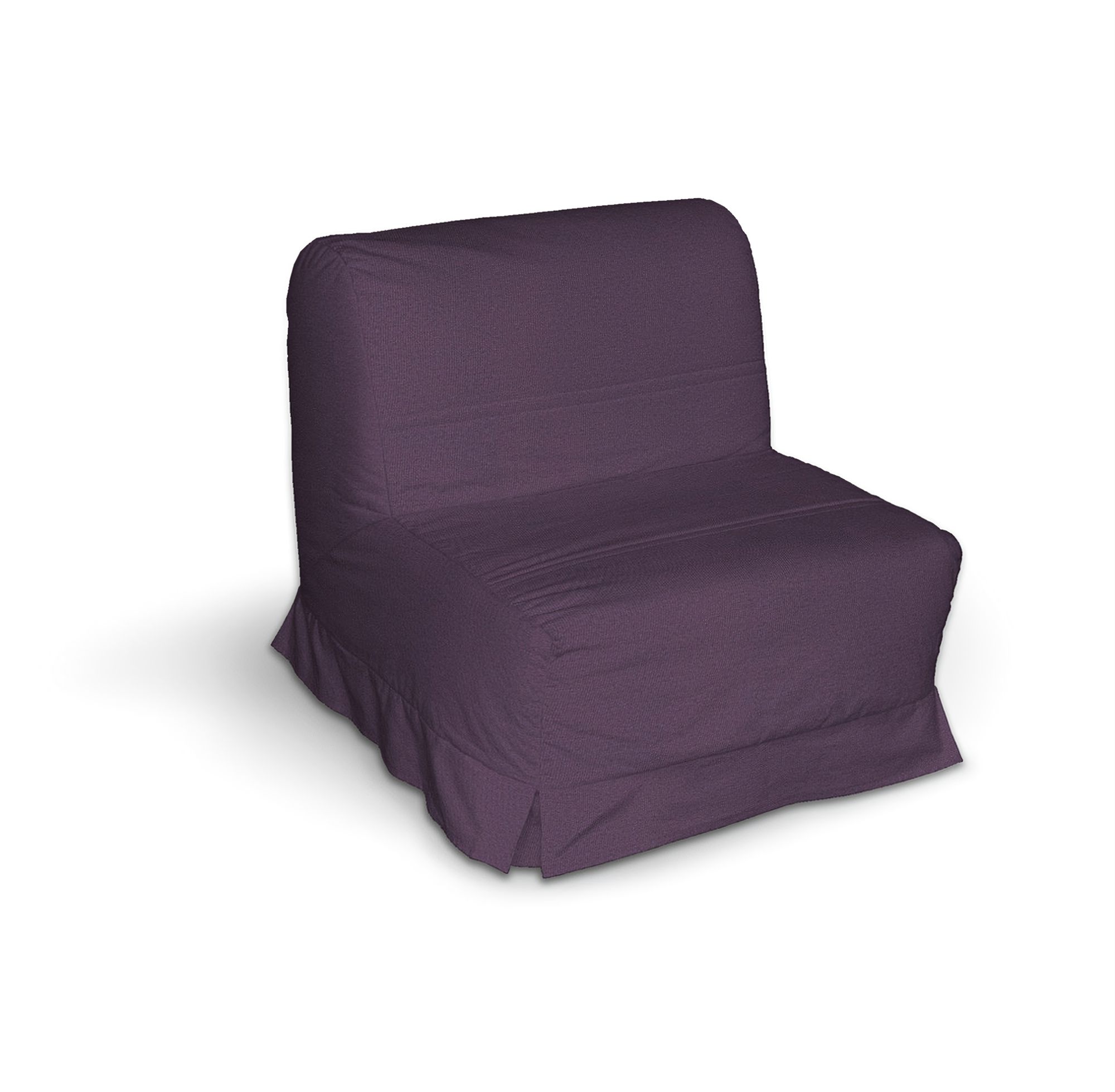 Lycksele chair-bad cover with box pleats colour purple fabric structured