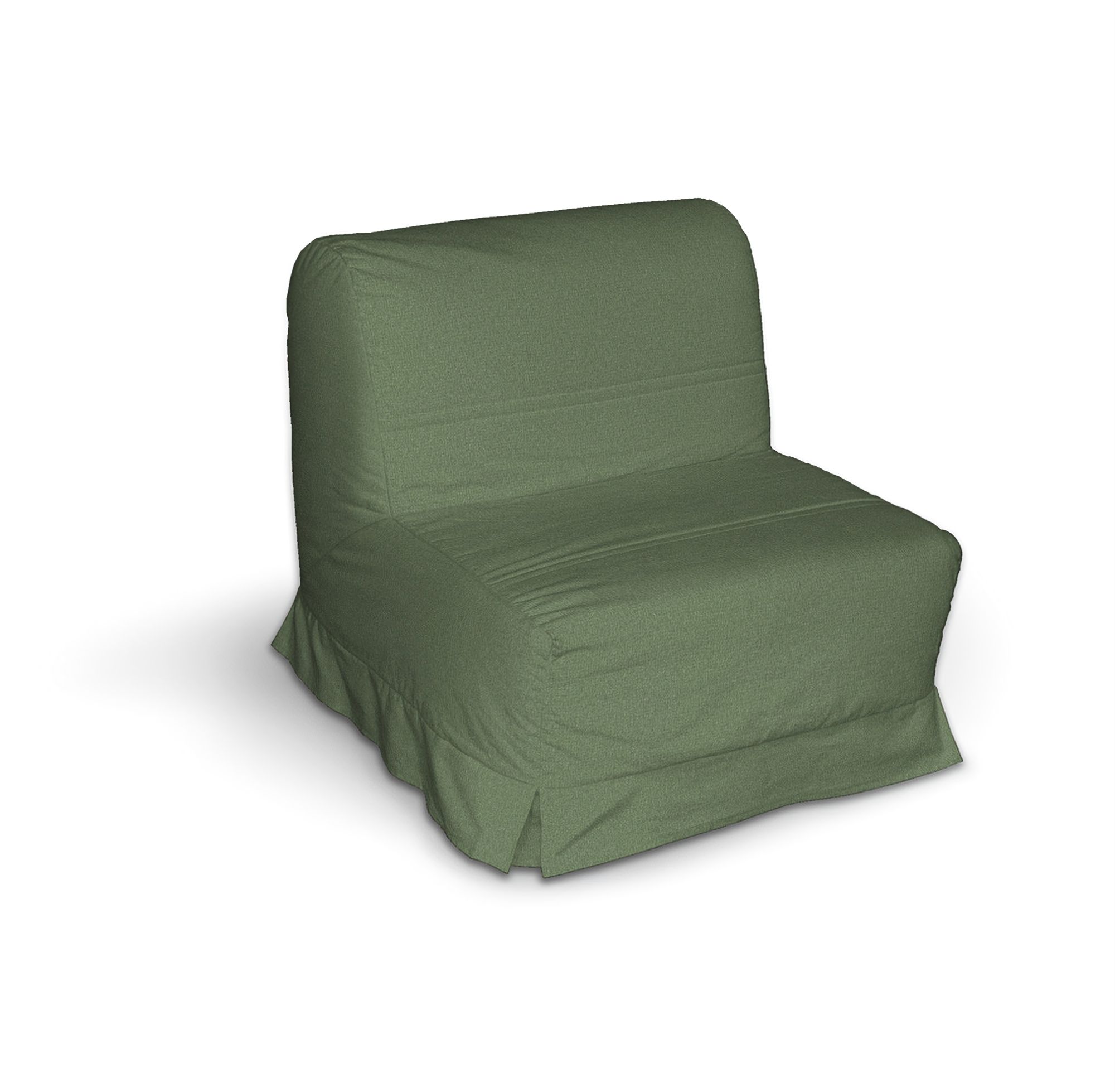 Lycksele chair-bad cover with box pleats colour green fabric structured