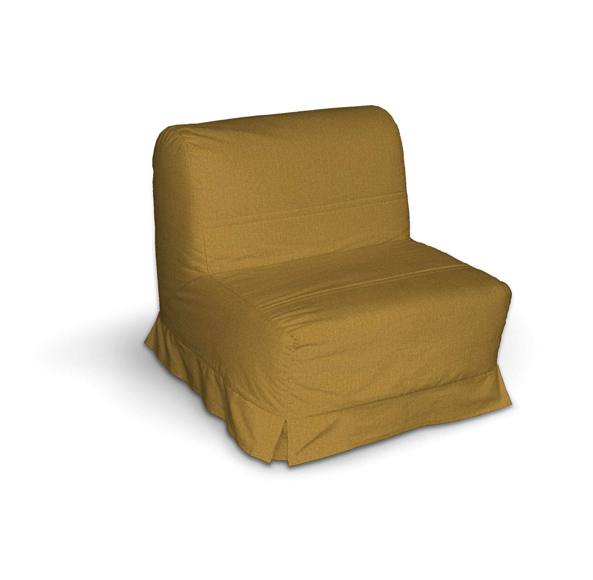 Lycksele chair-bad cover with box pleats colour yellow fabric structured