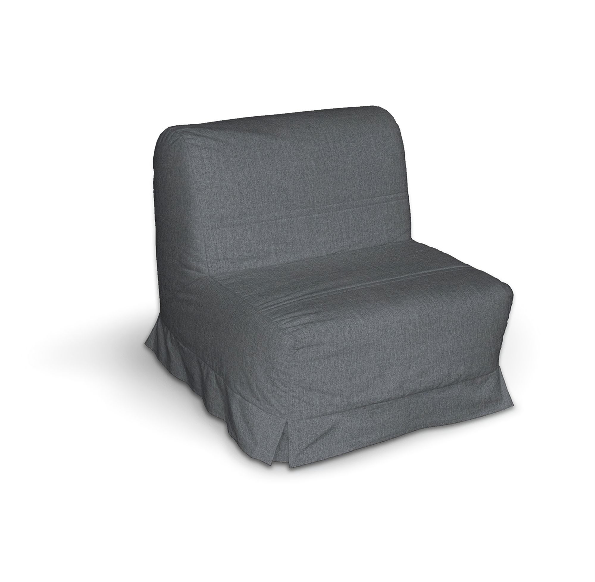 Lycksele chair-bad cover with box pleats colour grey fabric structured