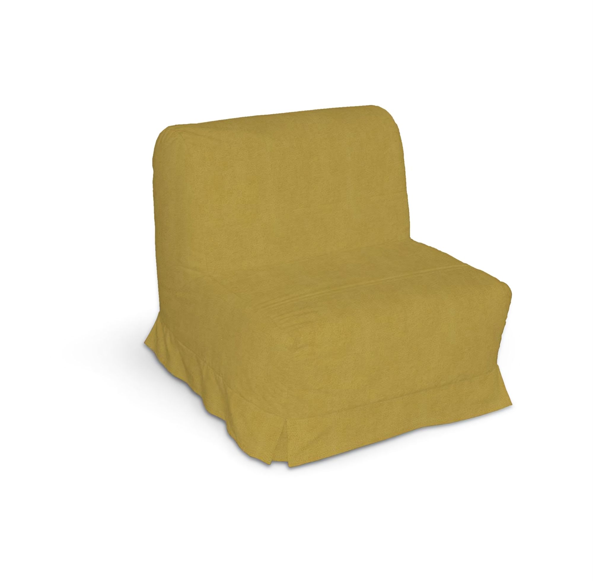 Lycksele chair-bad cover with box pleats colour yellow fabric structured