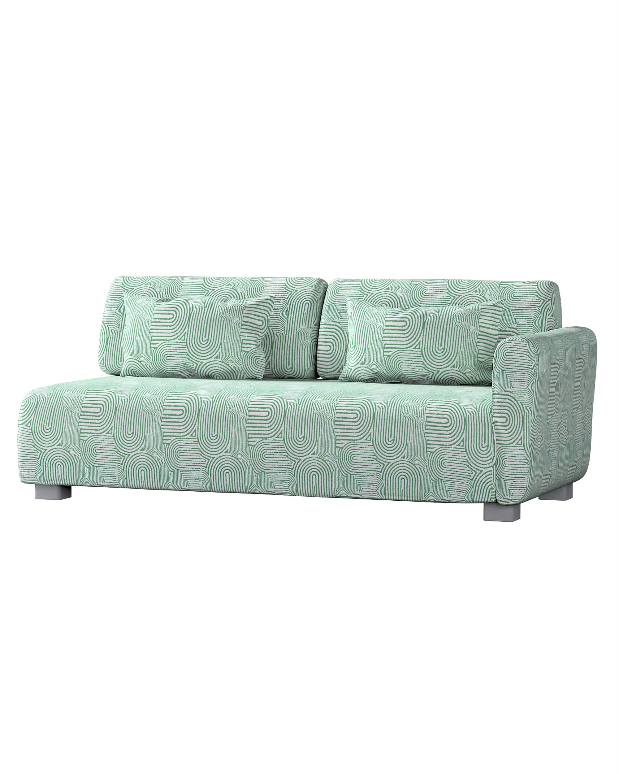 Mysinge 2-seater sofa with armrest cover colour green fabric structured, patterned