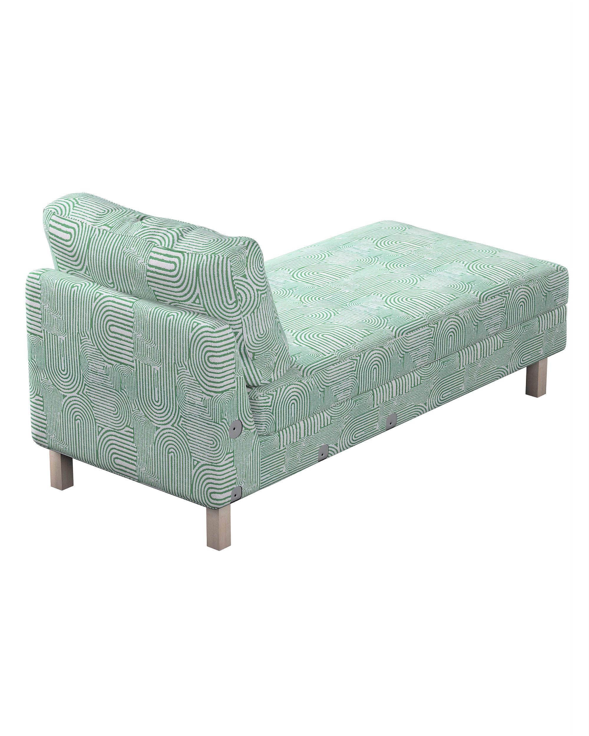 Karlstad chaise longue add-on unit cover colour green fabric structured, patterned (hover)