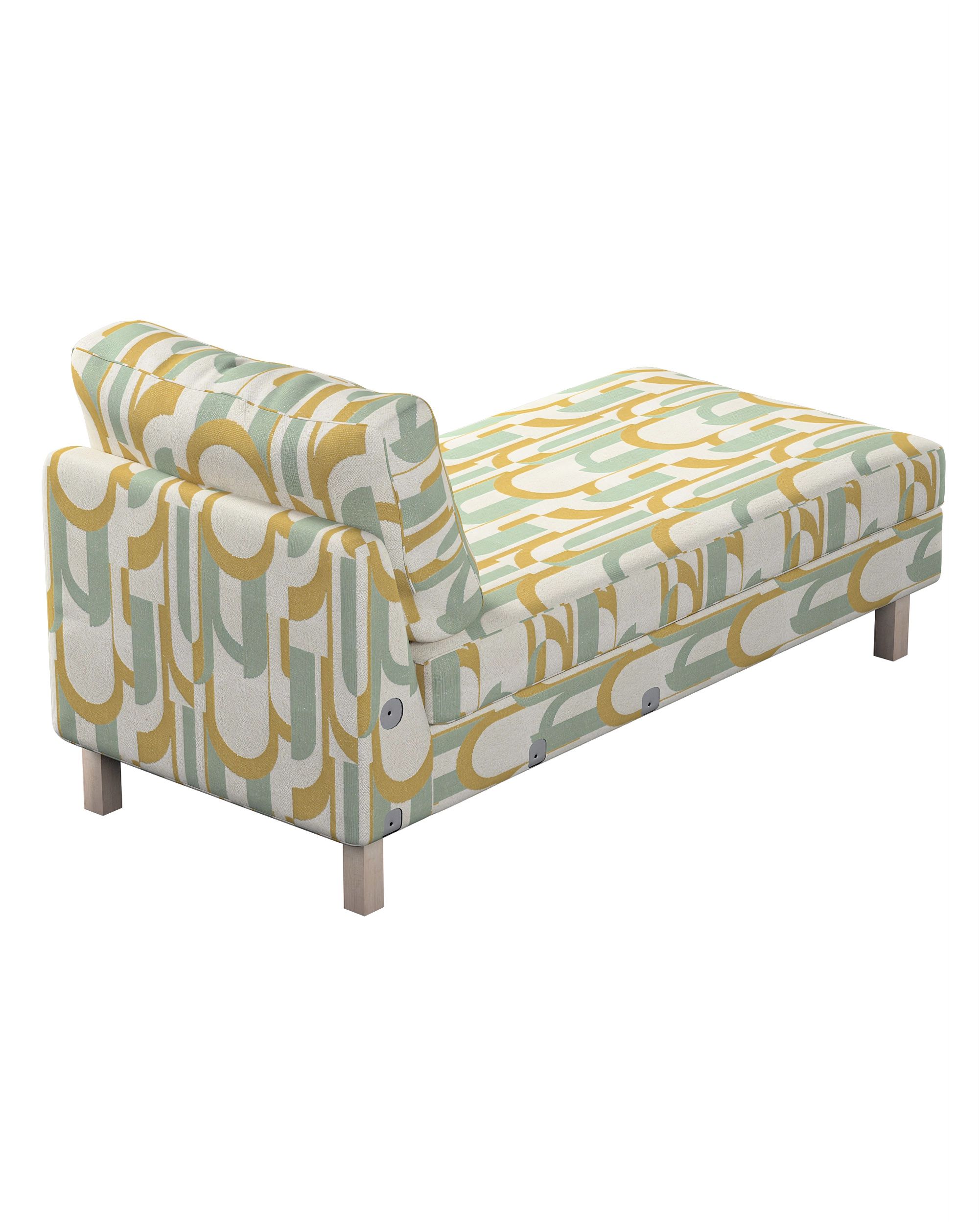 Karlstad chaise longue add-on unit cover colour green fabric structured, patterned (hover)