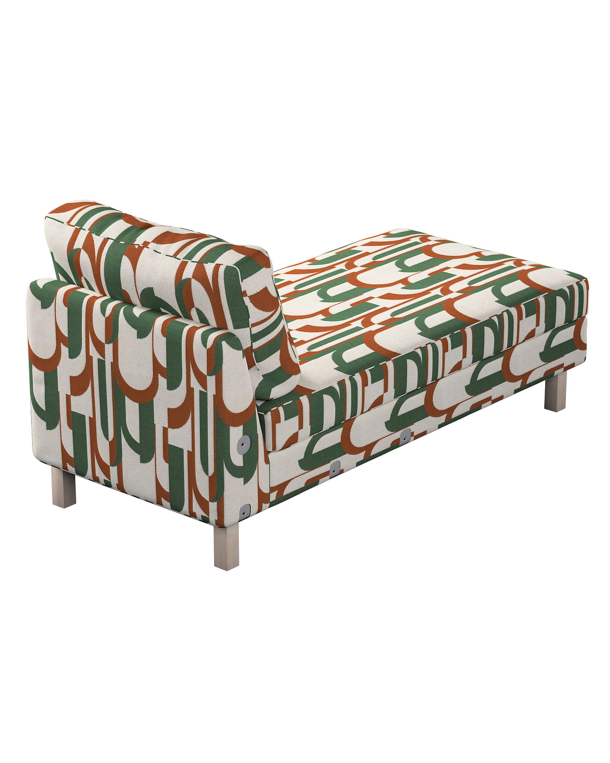 Karlstad chaise longue add-on unit cover colour green fabric structured, patterned (hover)