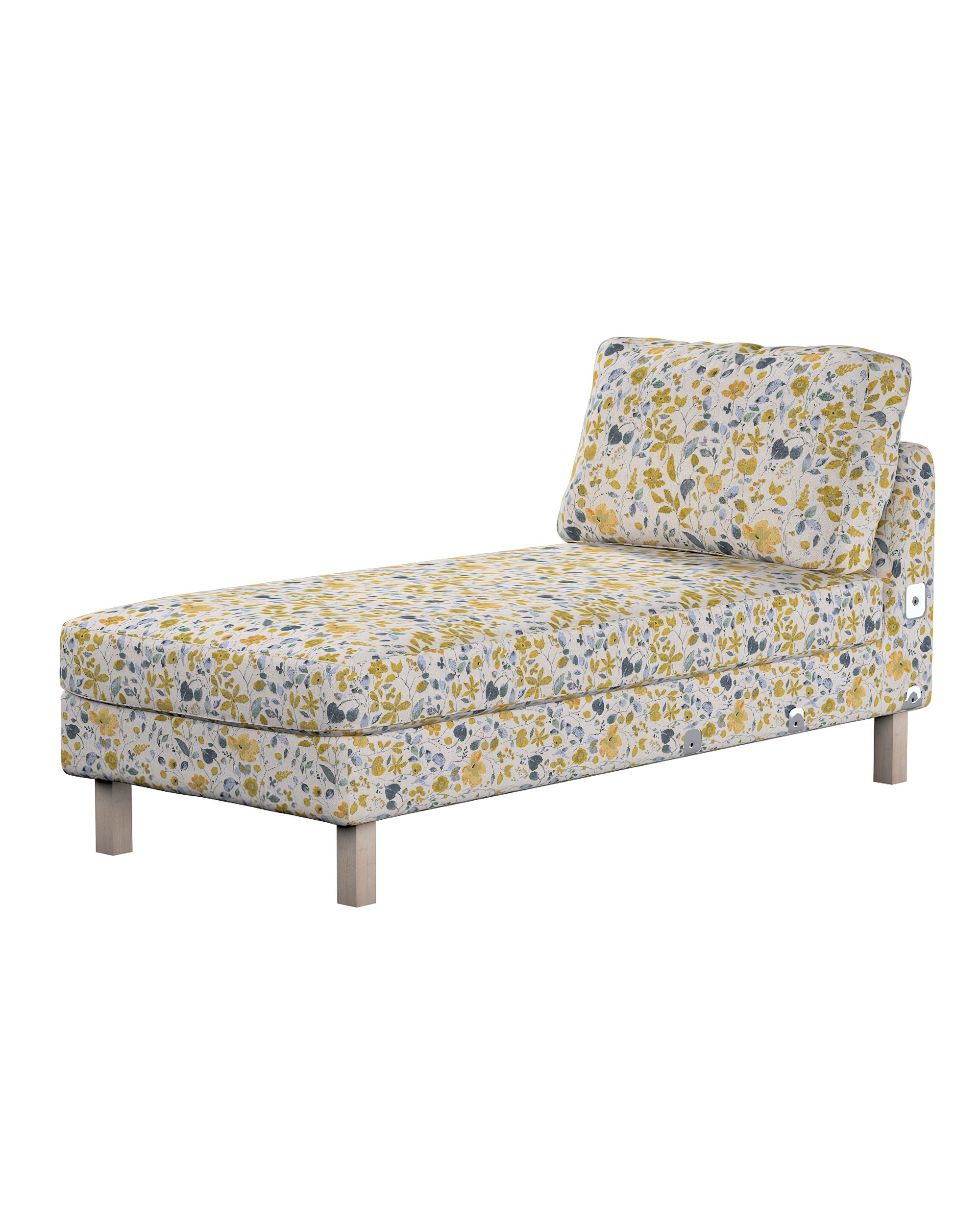 Karlstad chaise longue add-on unit cover colour yellow fabric structured, patterned
